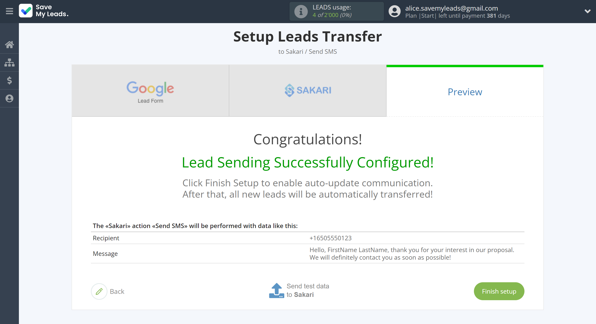How to Connect Google Lead Form with Sakari | Test data How to Connect Google Lead Form with Sakari | Test data