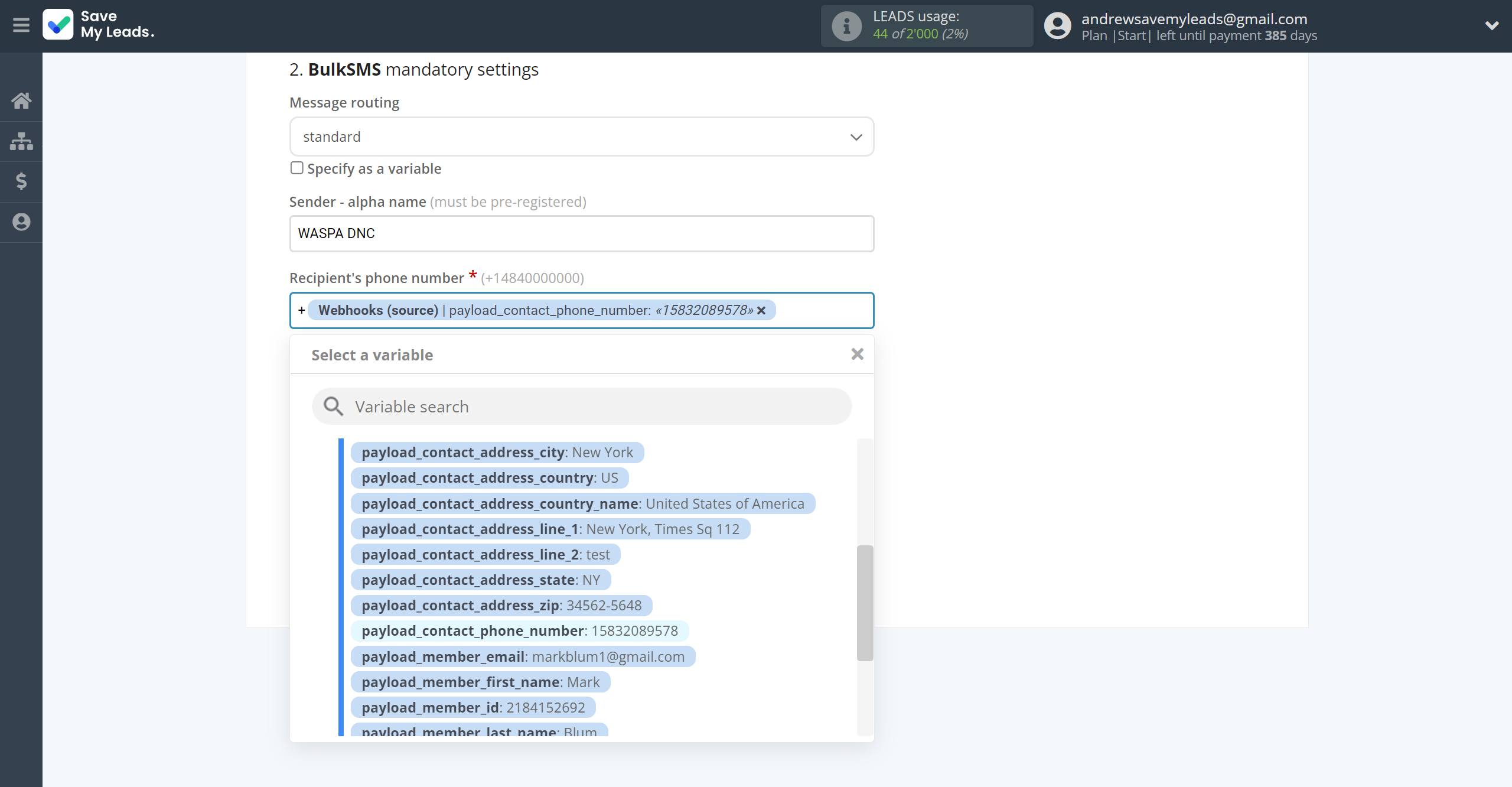 How to Connect Webhooks with BulkSMS | Assigning fields How to Connect Webhooks with BulkSMS | Assigning fields