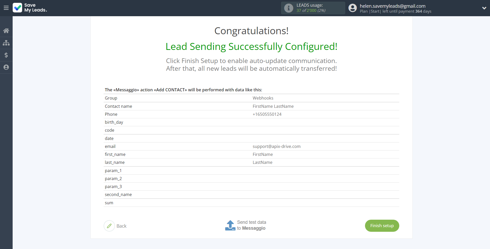 How to Connect Webhooks with Messaggio | Test data How to Connect Webhooks with Messaggio | Test data