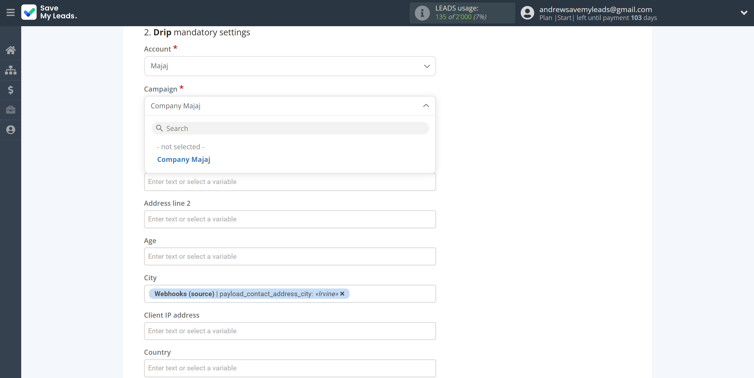How to Connect Webhooks with Drip Add Subscribers to campaign | Assigning fields How to Connect Webhooks with Drip Add Subscribers to campaign | Assigning fields