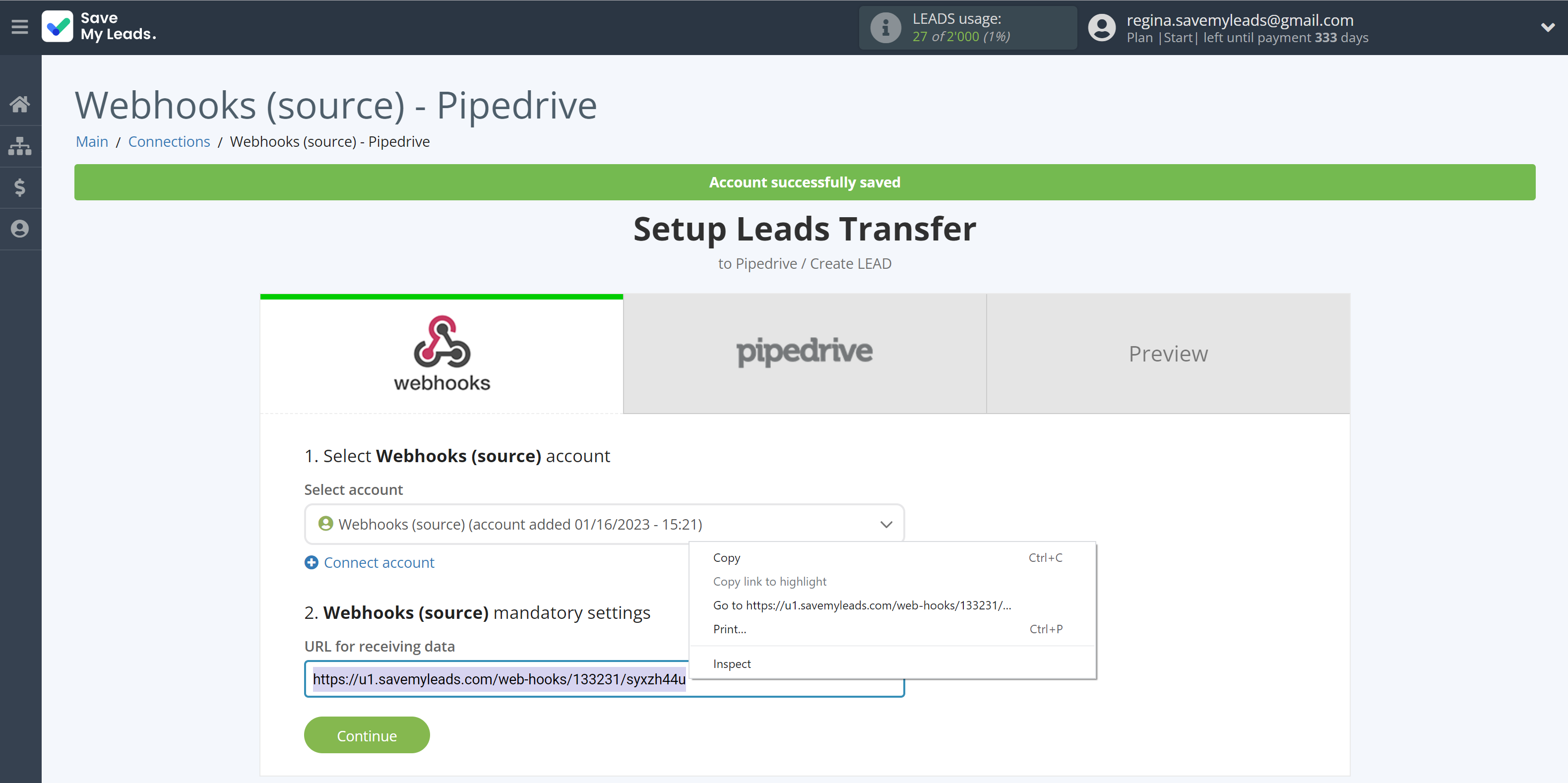 How to Connect Webhooks with Pipedrive Create Lead | Data Source account connection How to Connect Webhooks with Pipedrive Create Lead | Data Source account connection