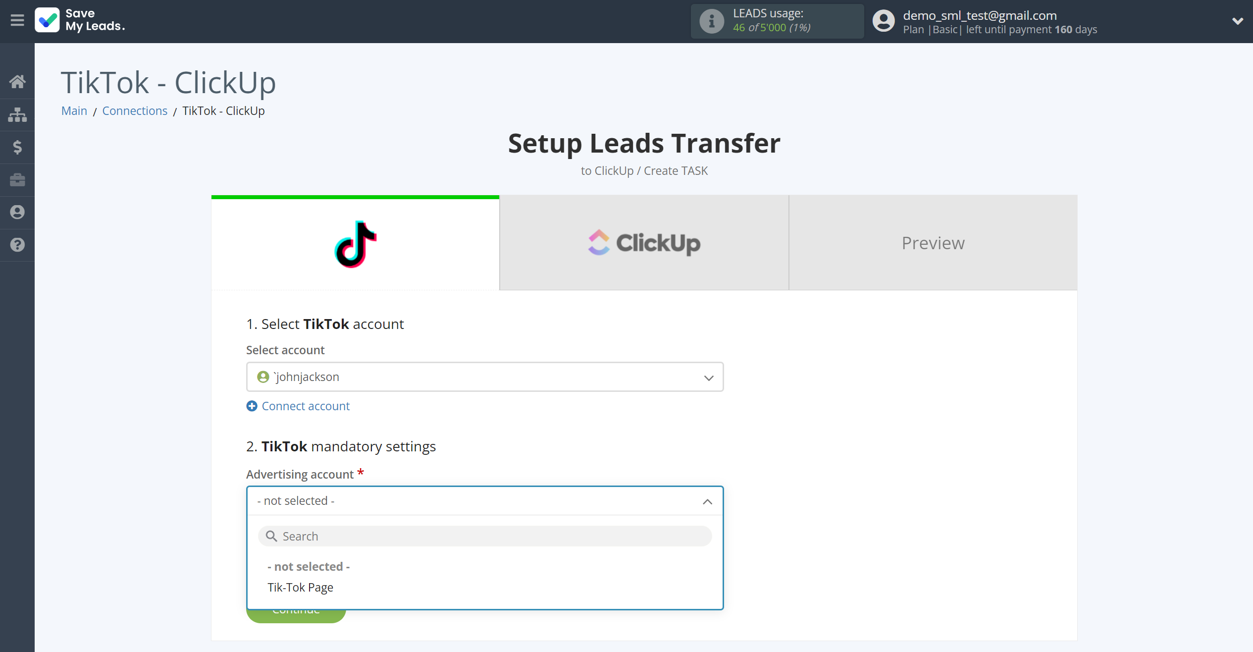 How to Connect TikTok with ClickUp | Data Source account connection How to Connect TikTok with ClickUp | Data Source account connection