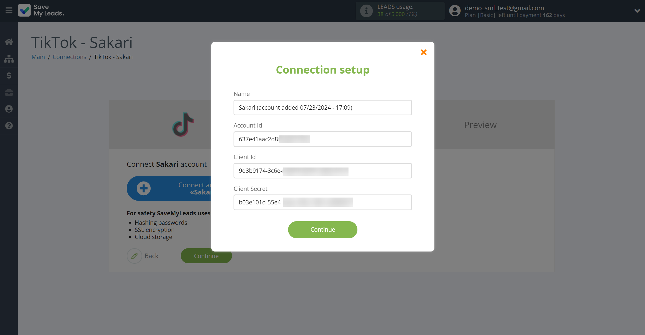How to Connect TikTok with Sakari | Data Destination account connection How to Connect TikTok with Sakari | Data Destination account connection