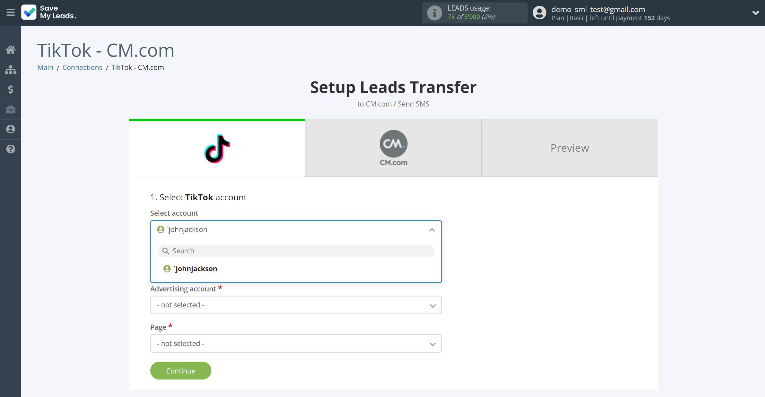 How to Connect TikTok with CM.com | Data Source account selection How to Connect TikTok with CM.com | Data Source account selection