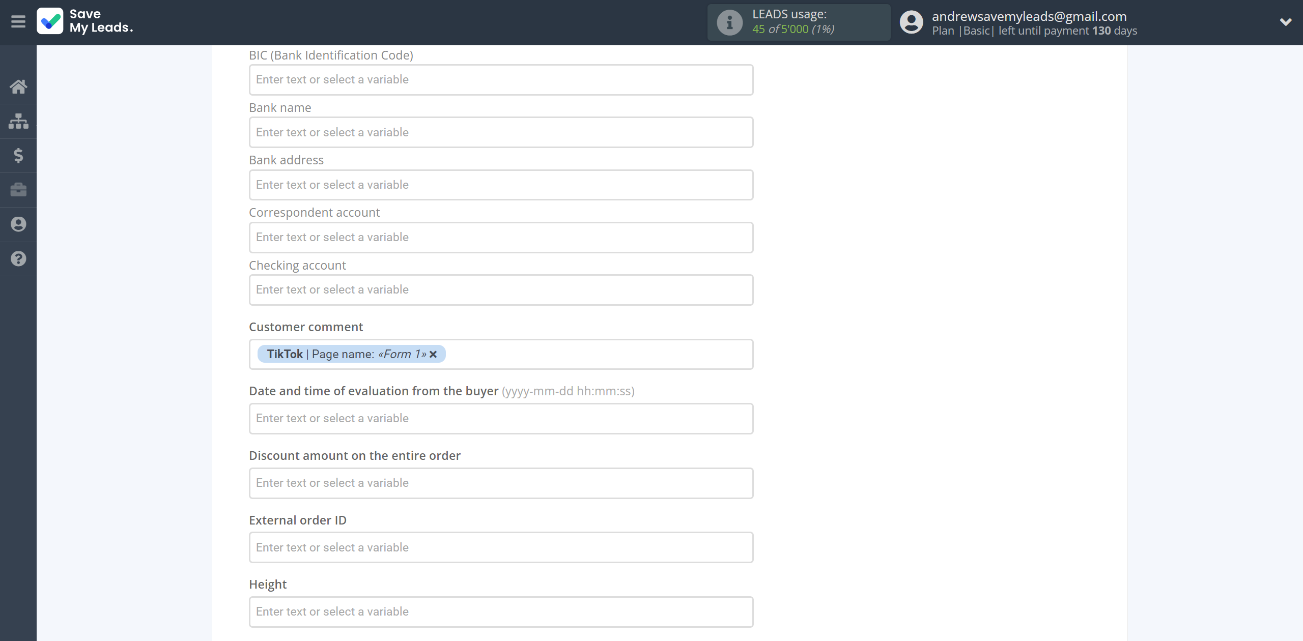How to Connect TikTok with Simla Create Order | Assigning fields How to Connect TikTok with Simla Create Order | Assigning fields