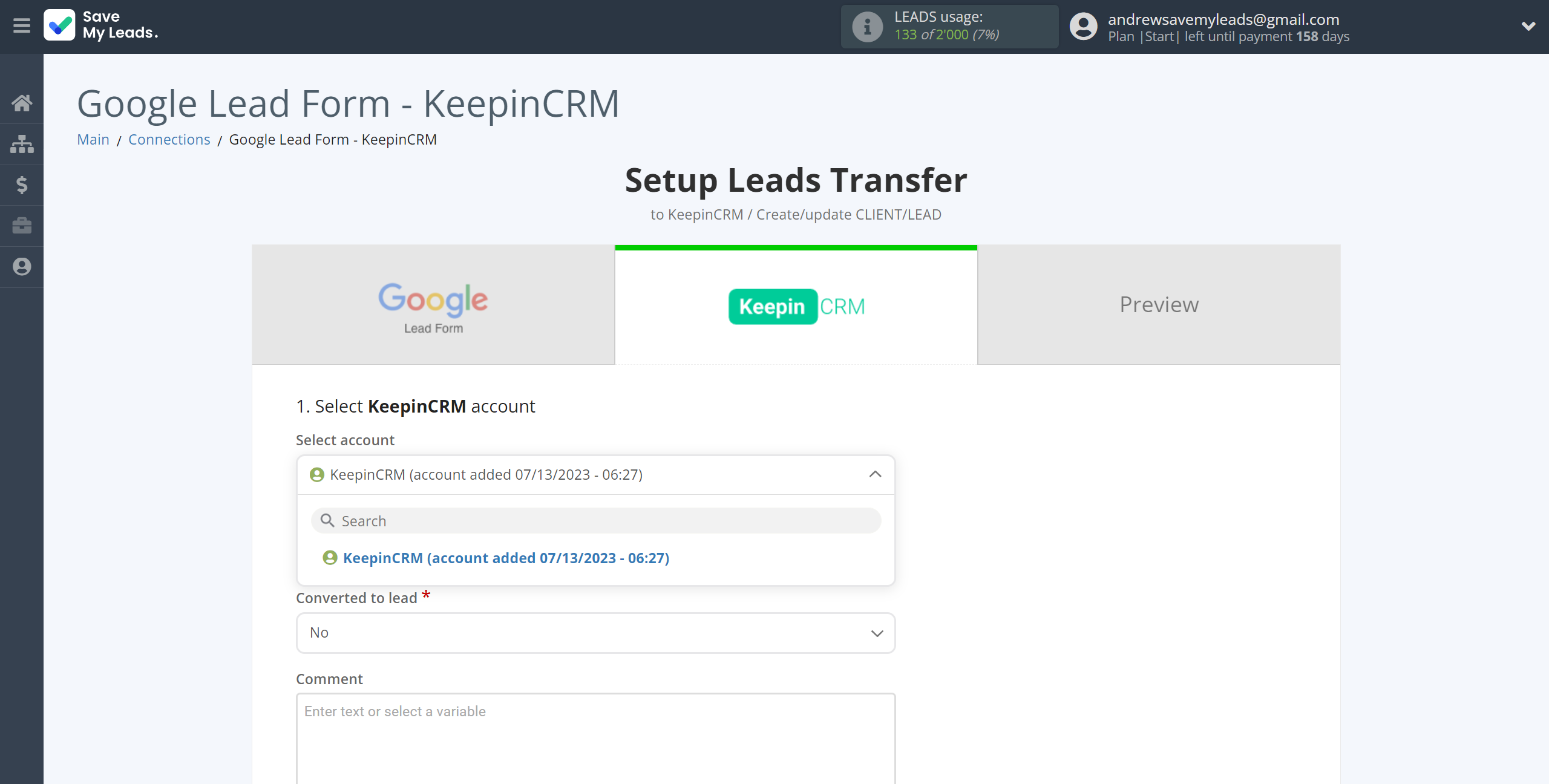 How to Connect Google Lead Form with KeepinCRM Create/update Client/Lead | Data Destination account selection How to Connect Google Lead Form with KeepinCRM Create/update Client/Lead | Data Destination account selection