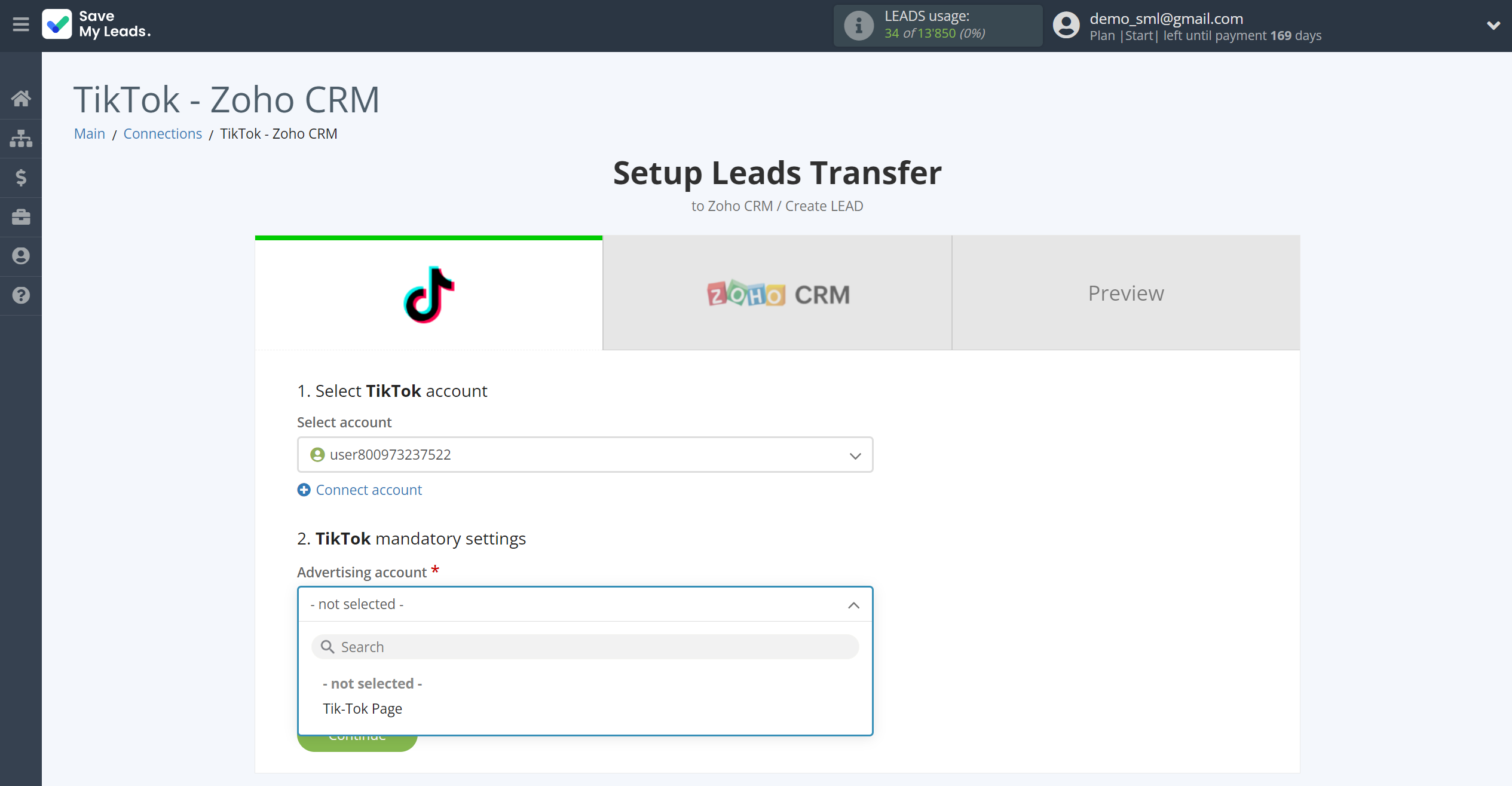 How to Connect TikTok with Zoho CRM Create Leads | Data Source account connection How to Connect TikTok with Zoho CRM Create Leads | Data Source account connection