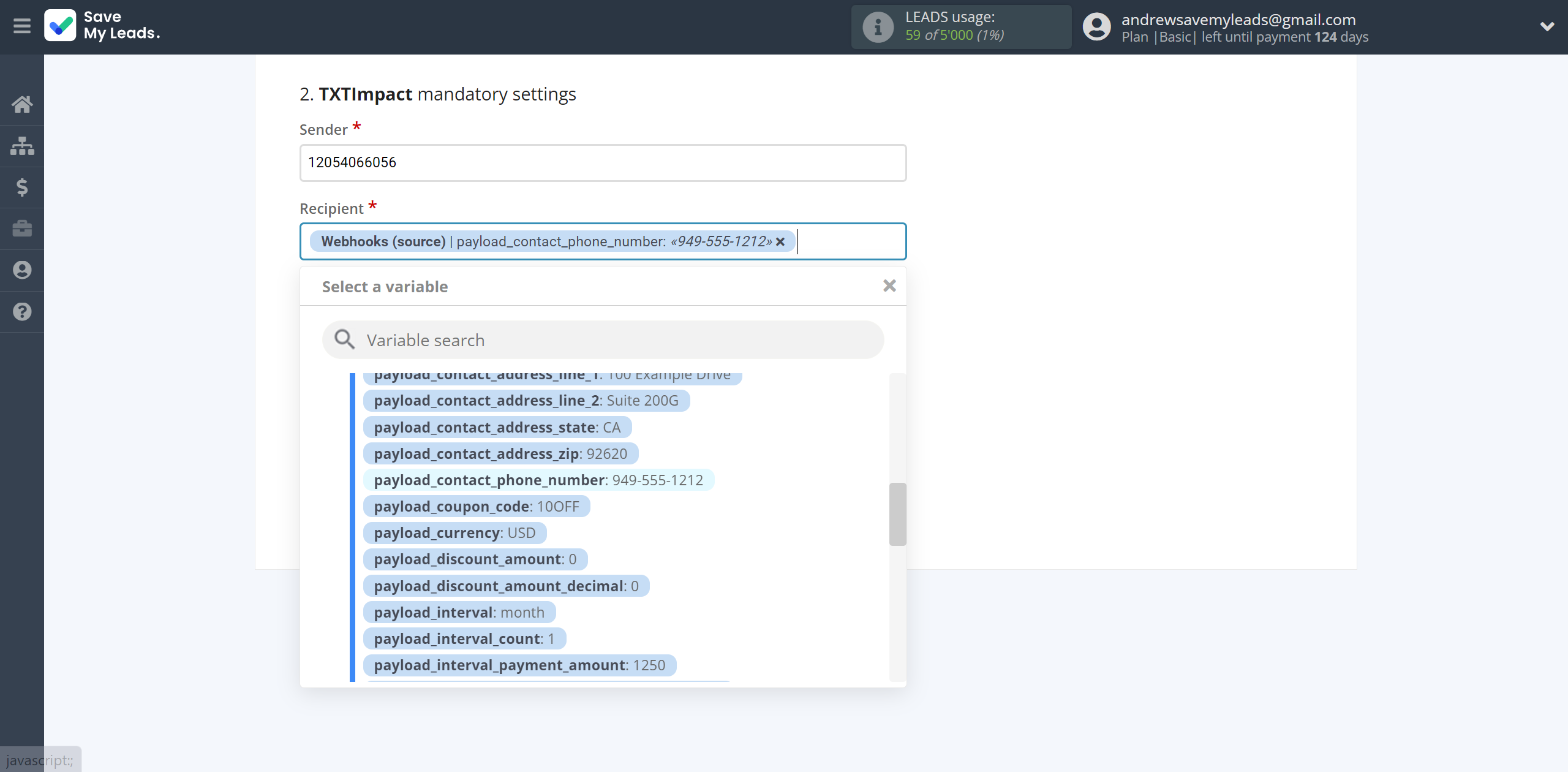 How to Connect Webhooks with TXTImpact | Assigning fields How to Connect Webhooks with TXTImpact | Assigning fields