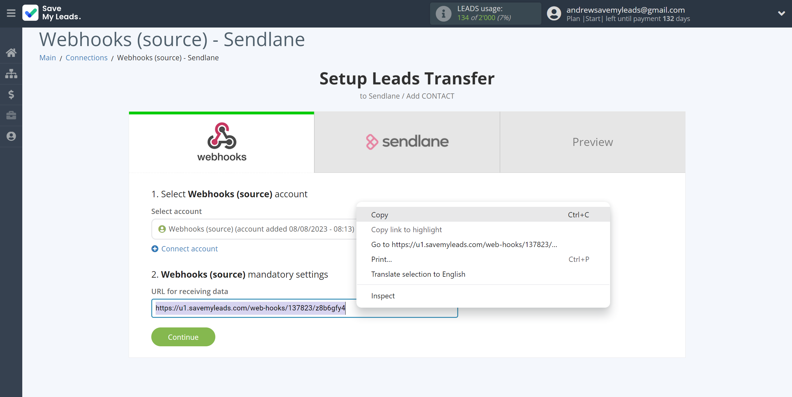 How to Connect Webhooks with Sendlane Add Contacts | Data Source account connection How to Connect Webhooks with Sendlane Add Contacts | Data Source account connection