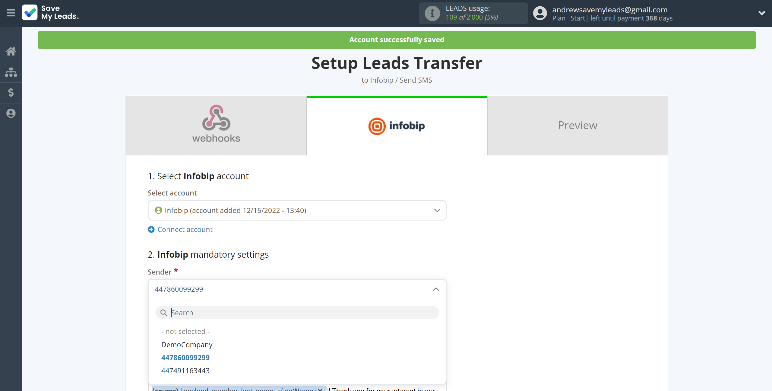How to Connect Webhooks with Infobip | Assigning fields How to Connect Webhooks with Infobip | Assigning fields