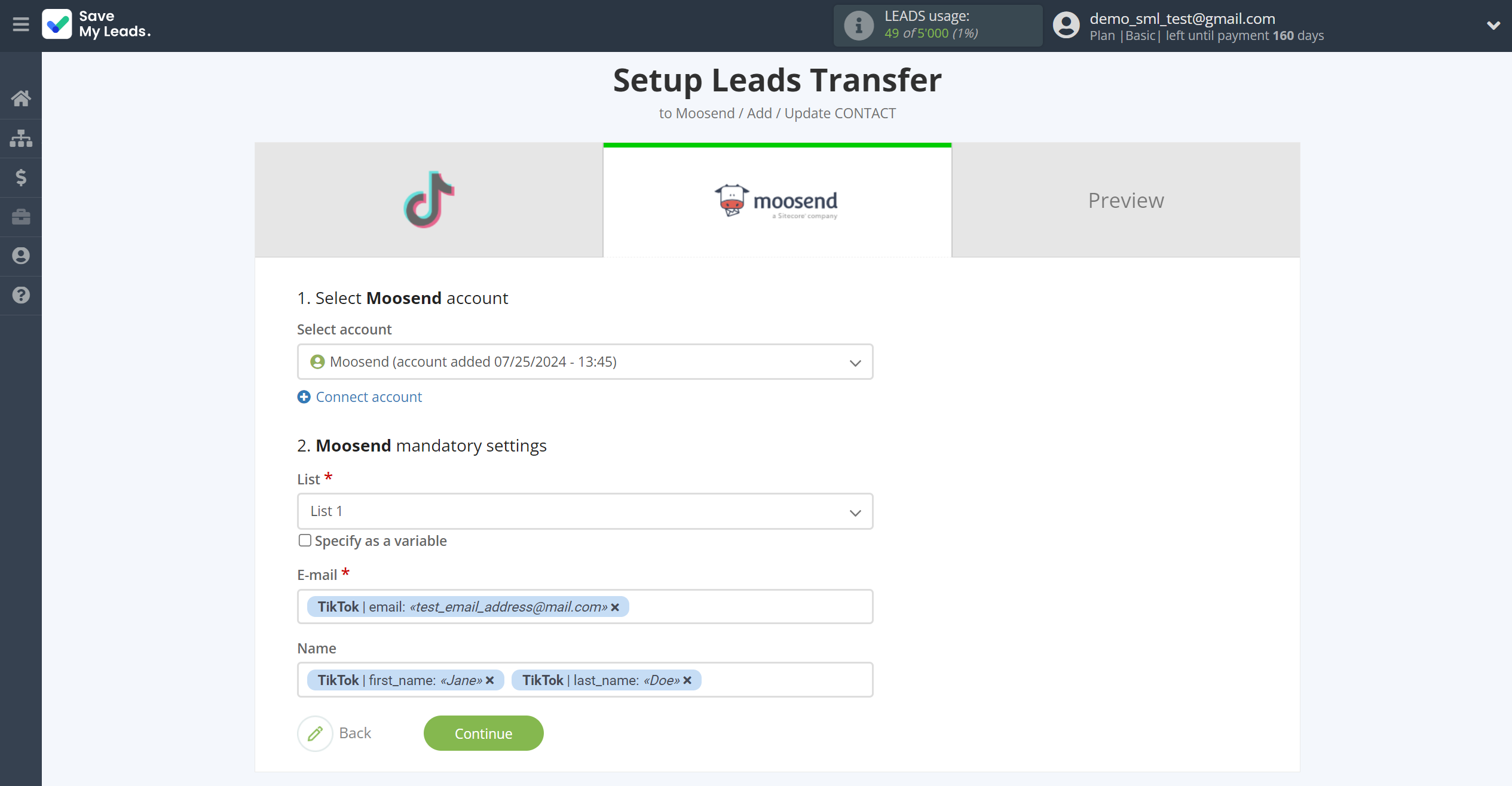 How to Connect TikTok with Moosend | Assigning fields How to Connect TikTok with Moosend | Assigning fields