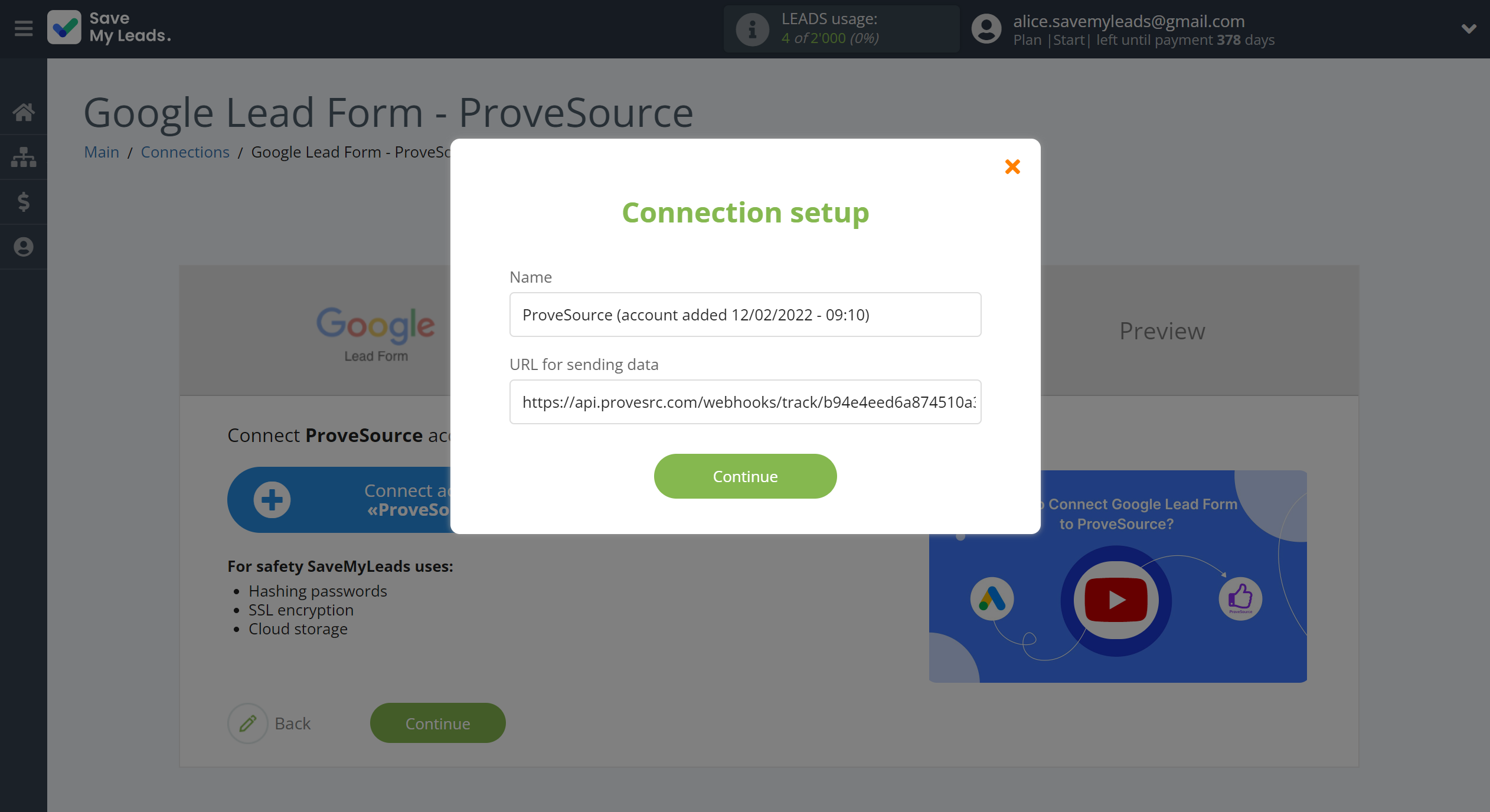 How to Connect Google Lead Form with ProveSource | Data Destination account connection How to Connect Google Lead Form with ProveSource | Data Destination account connection