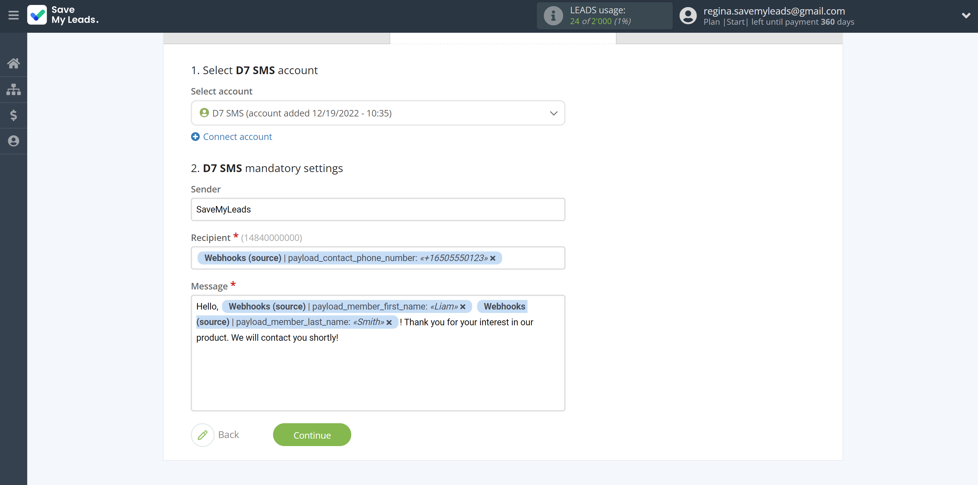 How to Connect Webhooks with D7 SMS | Assigning fields How to Connect Webhooks with D7 SMS | Assigning fields
