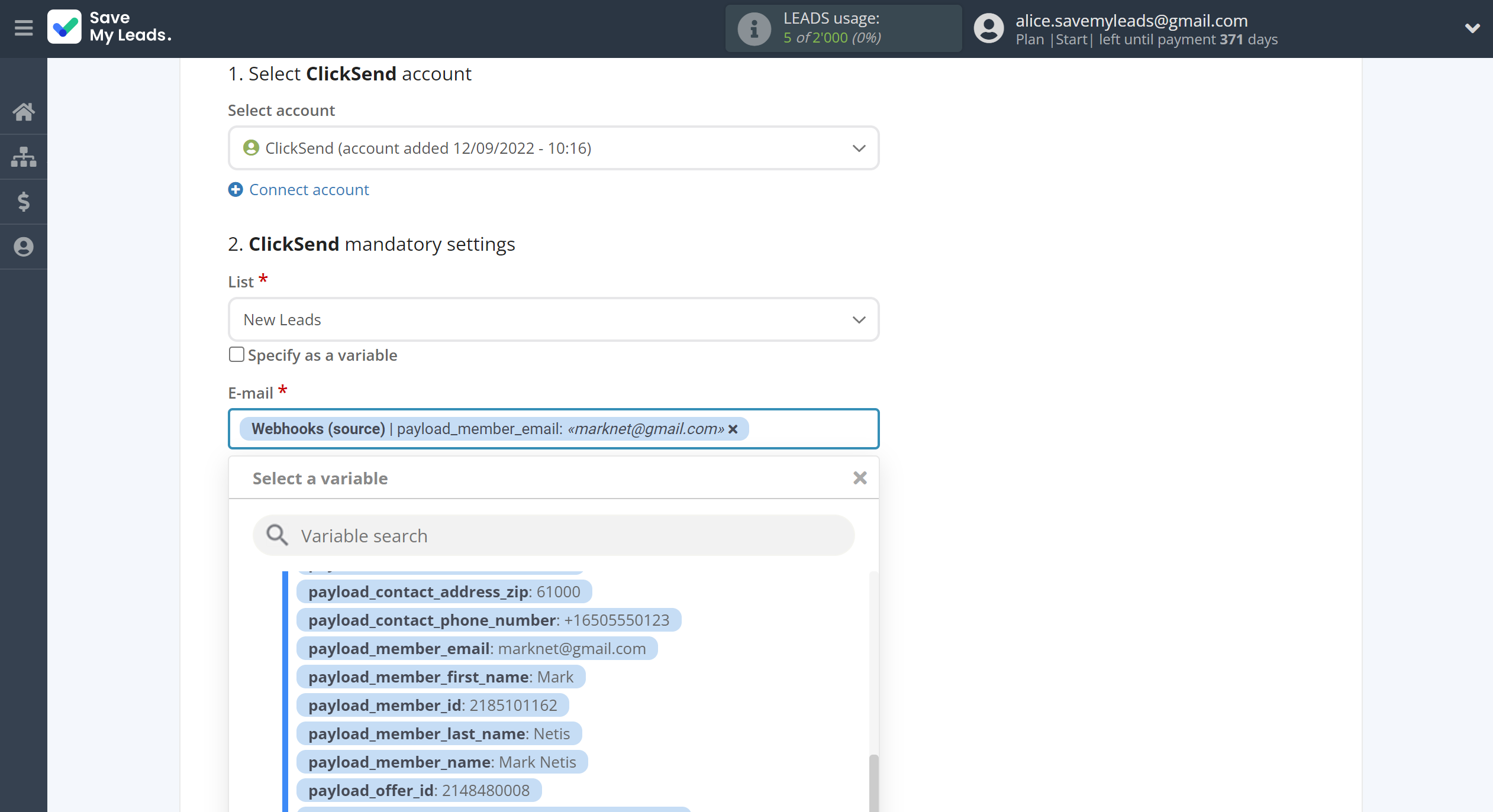 How to Connect Webhooks with ClickSend Add Contacts | Assigning fields How to Connect Webhooks with ClickSend Add Contacts | Assigning fields