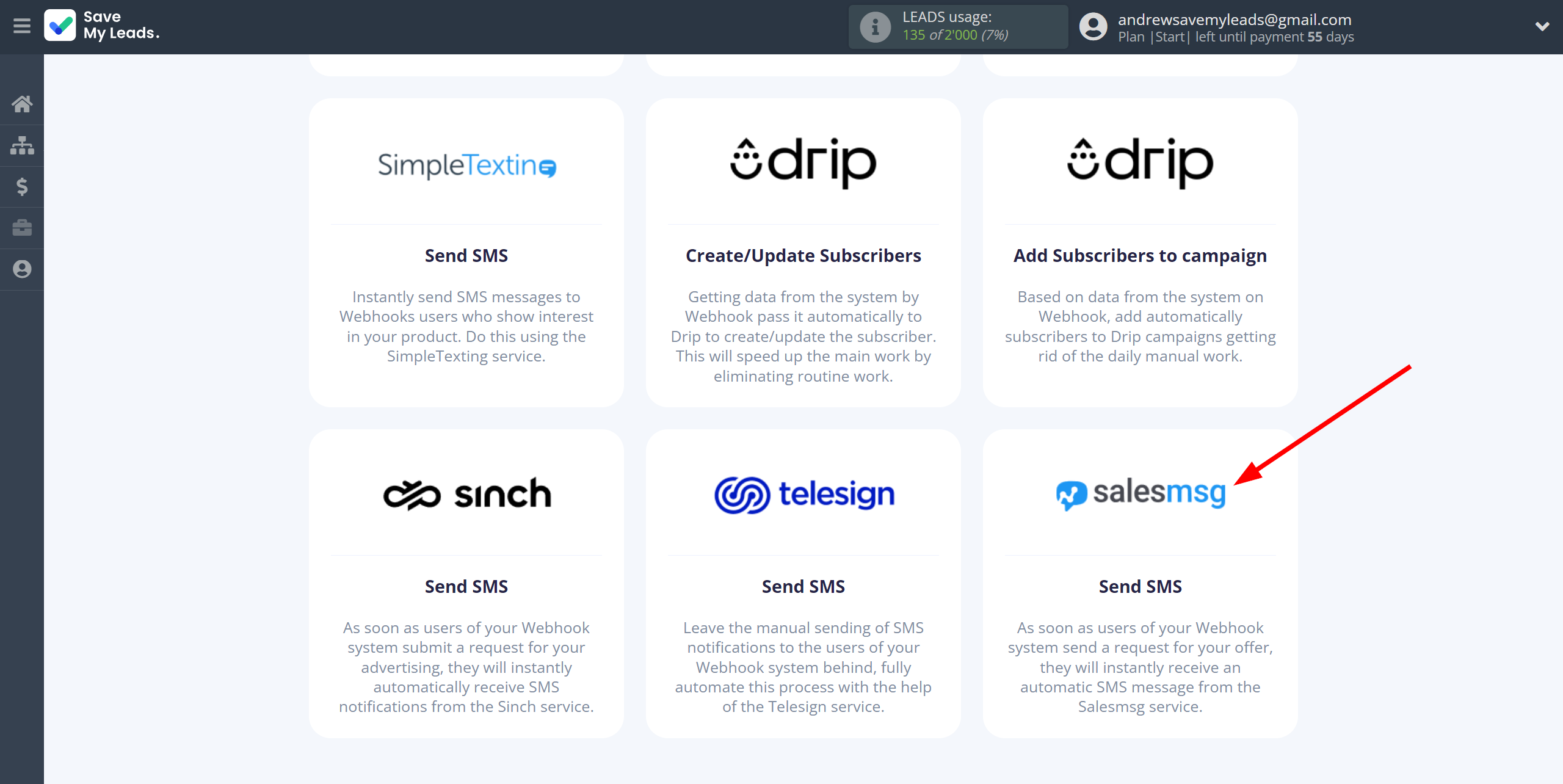 How to Connect Webhooks with Salesmsg | Data Destination system selection How to Connect Webhooks with Salesmsg | Data Destination system selection
