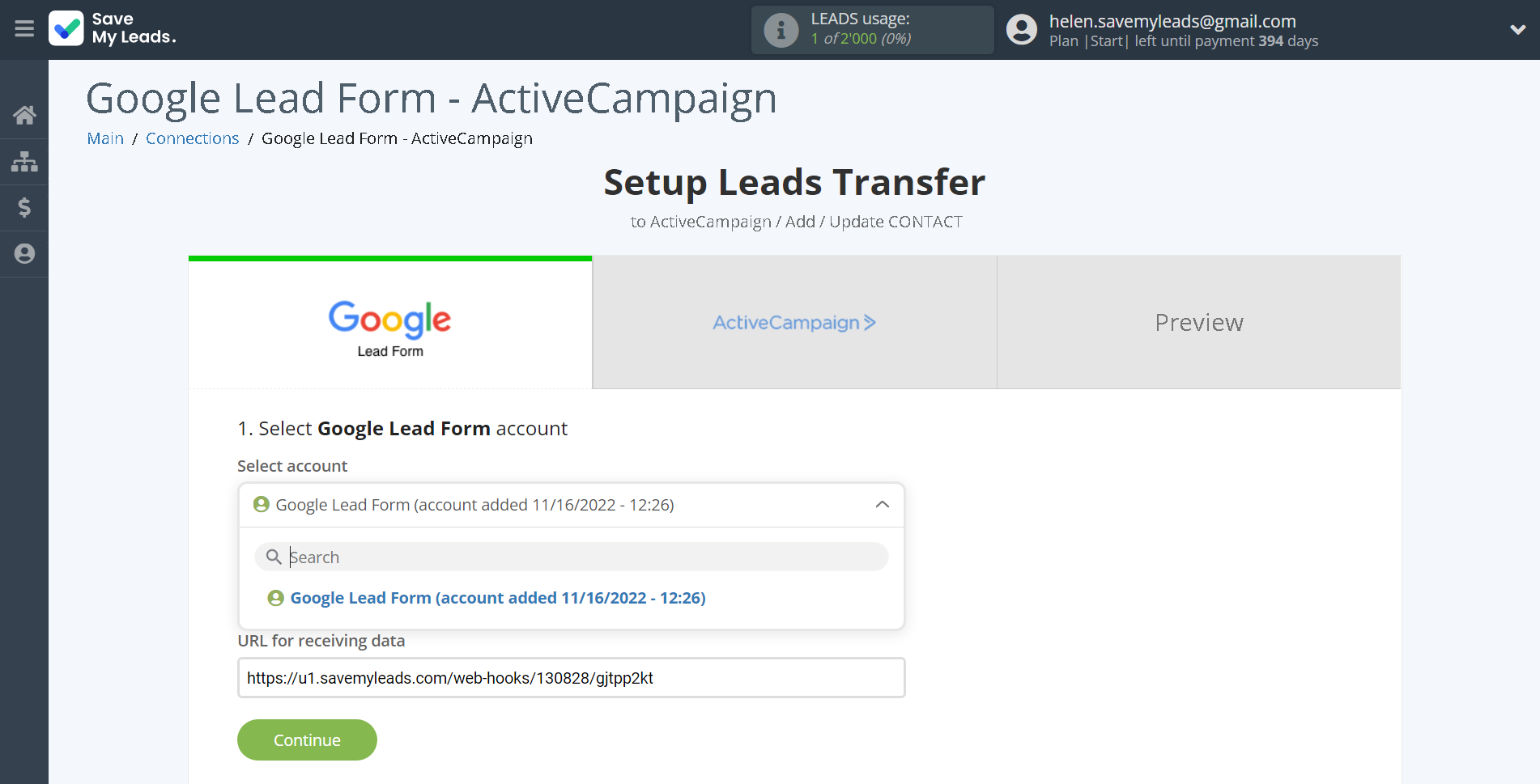 How to Connect Google Lead Form with ActiveCampaign Create Contacts | Data Source account selection How to Connect Google Lead Form with ActiveCampaign Create Contacts | Data Source account selection