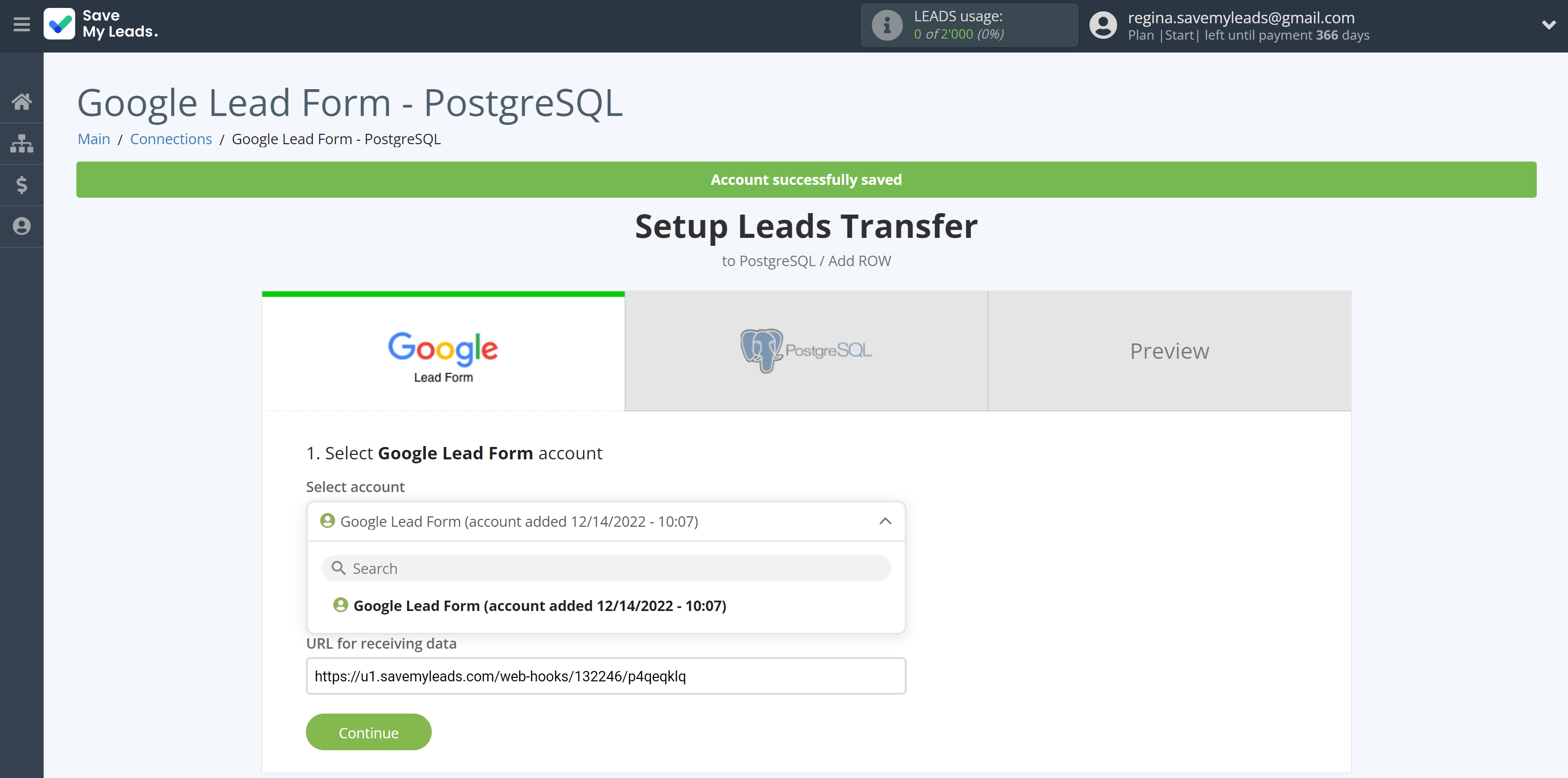 How to Connect Google Lead Form with PostgreSQL | Data Source account selection How to Connect Google Lead Form with PostgreSQL | Data Source account selection