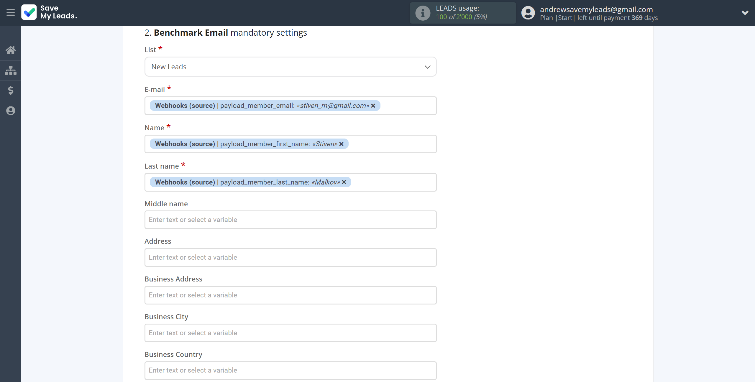How to Connect Webhooks with Benchmark Email | Assigning fields How to Connect Webhooks with Benchmark Email | Assigning fields