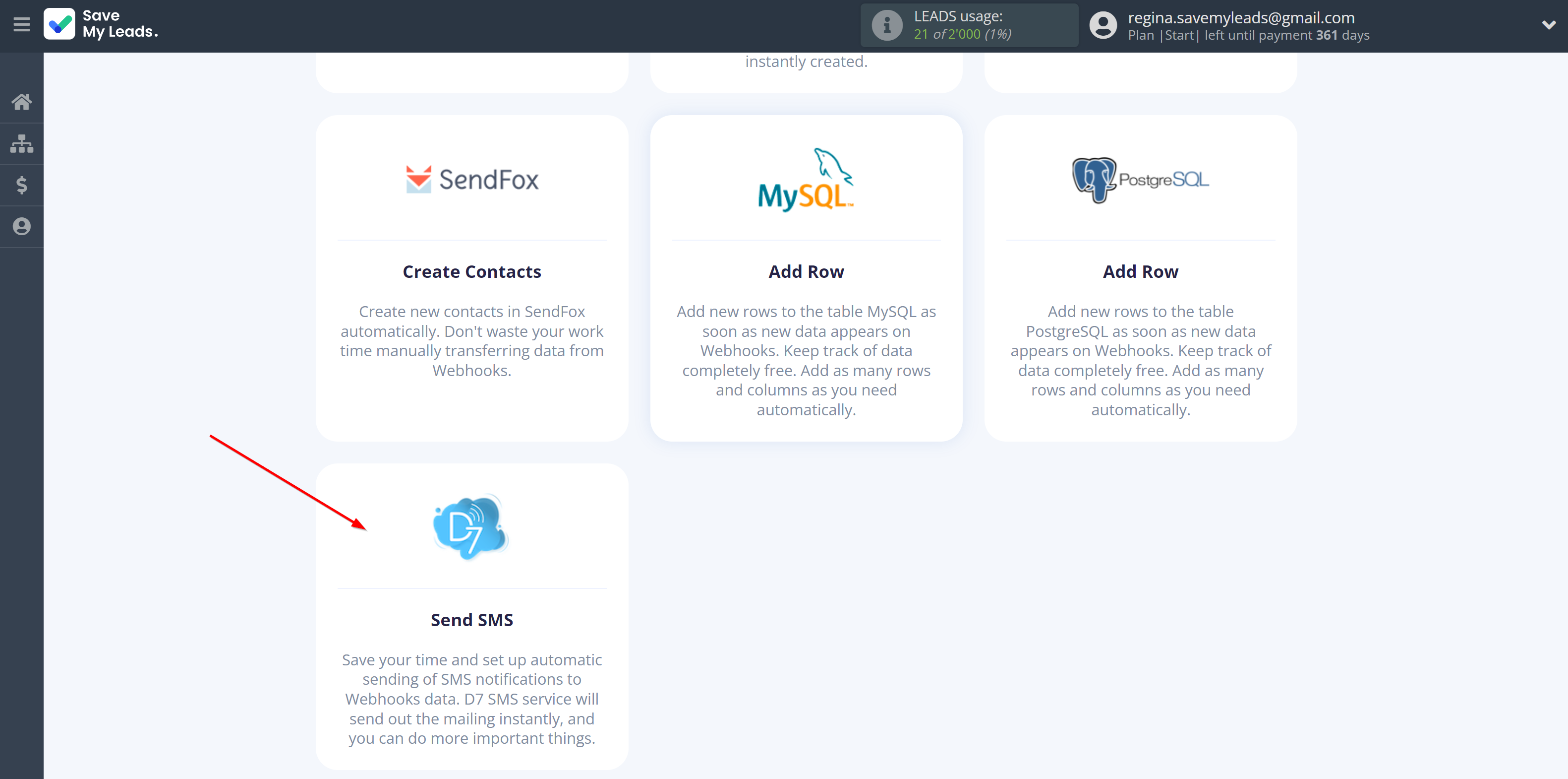 How to Connect Webhooks with D7 SMS | Data Destination system selection How to Connect Webhooks with D7 SMS | Data Destination system selection