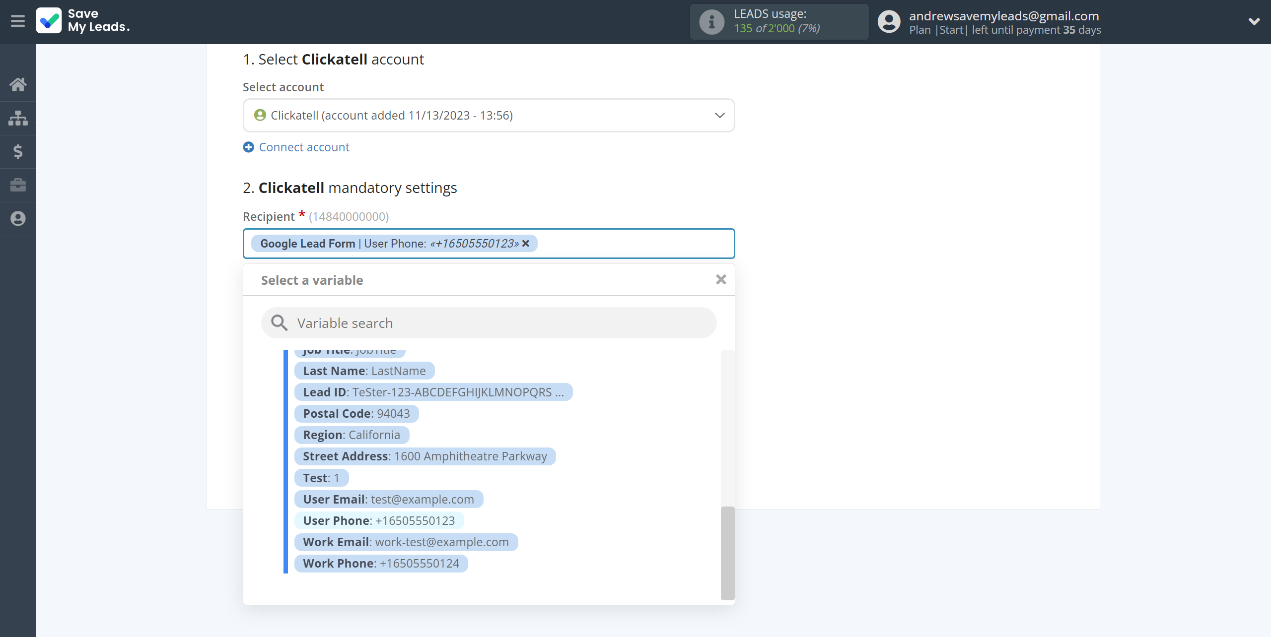 How to Connect Google Lead Form with Clickatell | Assigning fields How to Connect Google Lead Form with Clickatell | Assigning fields