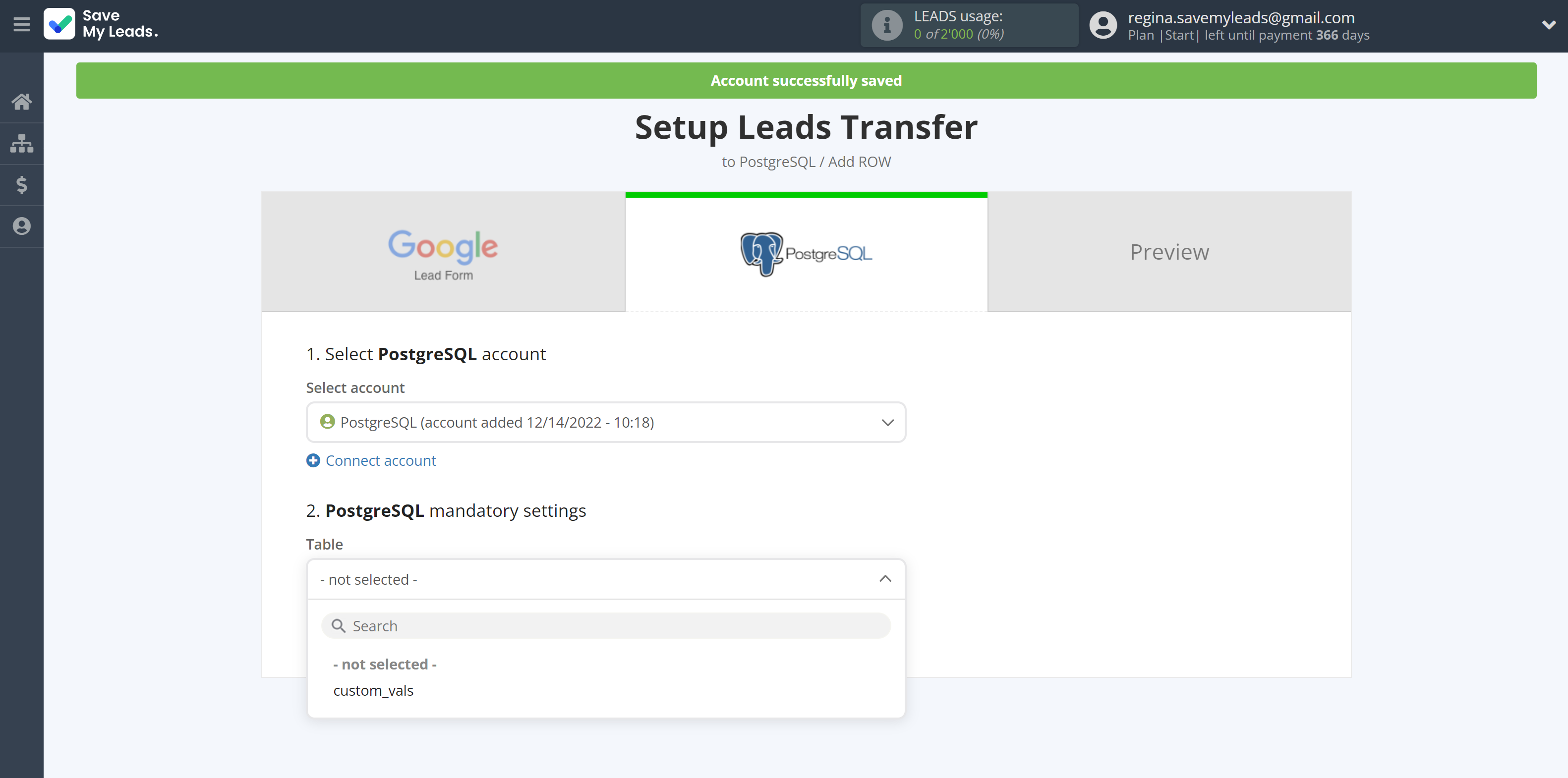 How to Connect Google Lead Form with PostgreSQL | Table selection How to Connect Google Lead Form with PostgreSQL | Table selection