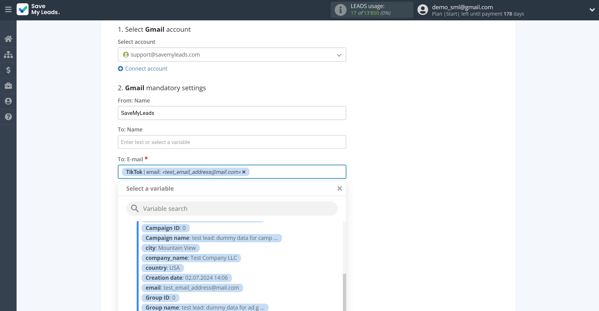 How to Connect TikTok with Gmail | Assigning fields How to Connect TikTok with Gmail | Assigning fields
