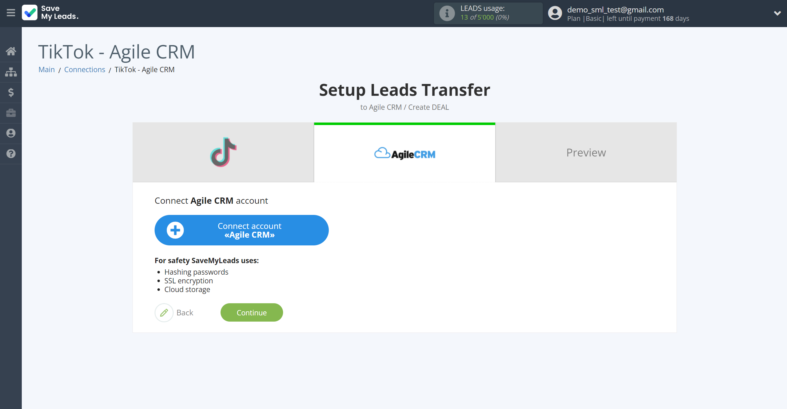How to Connect TikTok with AgileCRM Create Deal | Data Destination account connection How to Connect TikTok with AgileCRM Create Deal | Data Destination account connection