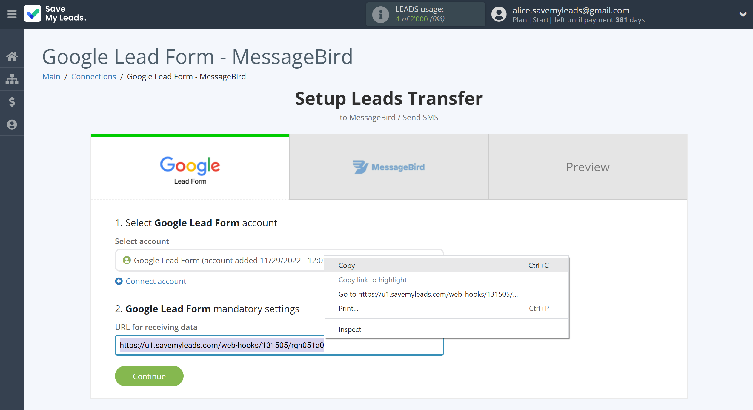 How to Connect Google Lead Form with MessageBird | Data Source account connection How to Connect Google Lead Form with MessageBird | Data Source account connection