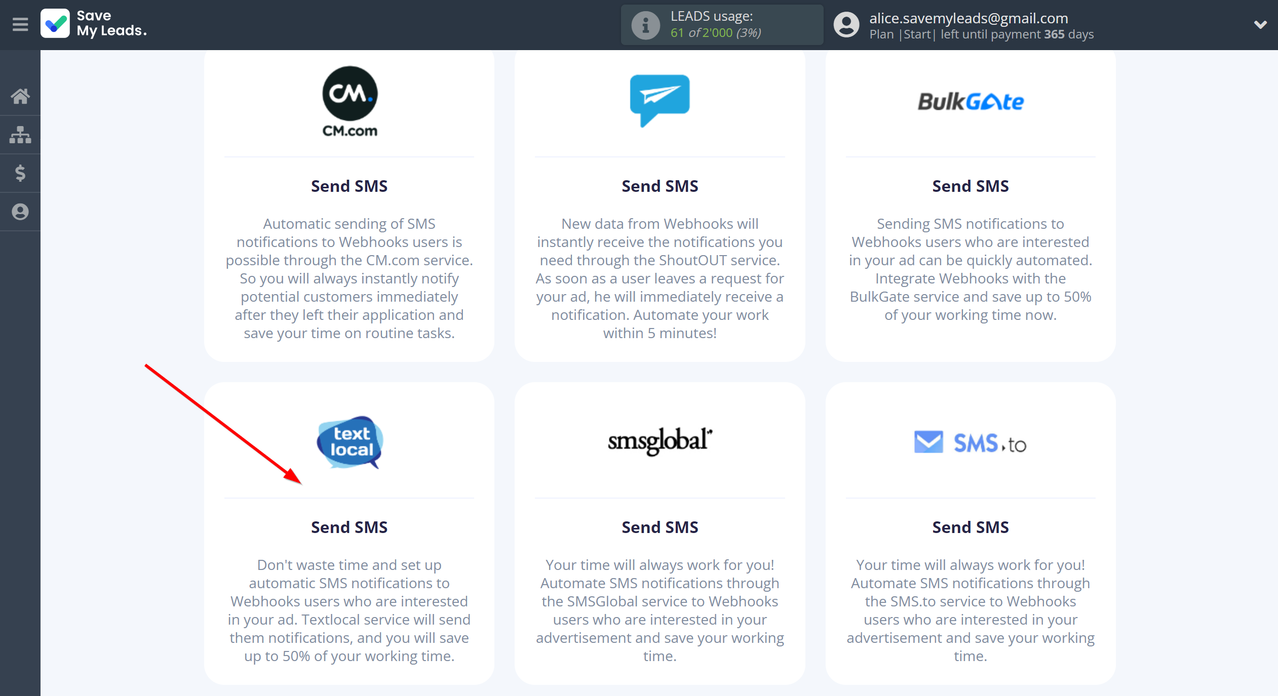 How to Connect Webhooks with Textlocal | Data Destination system selection How to Connect Webhooks with Textlocal | Data Destination system selection