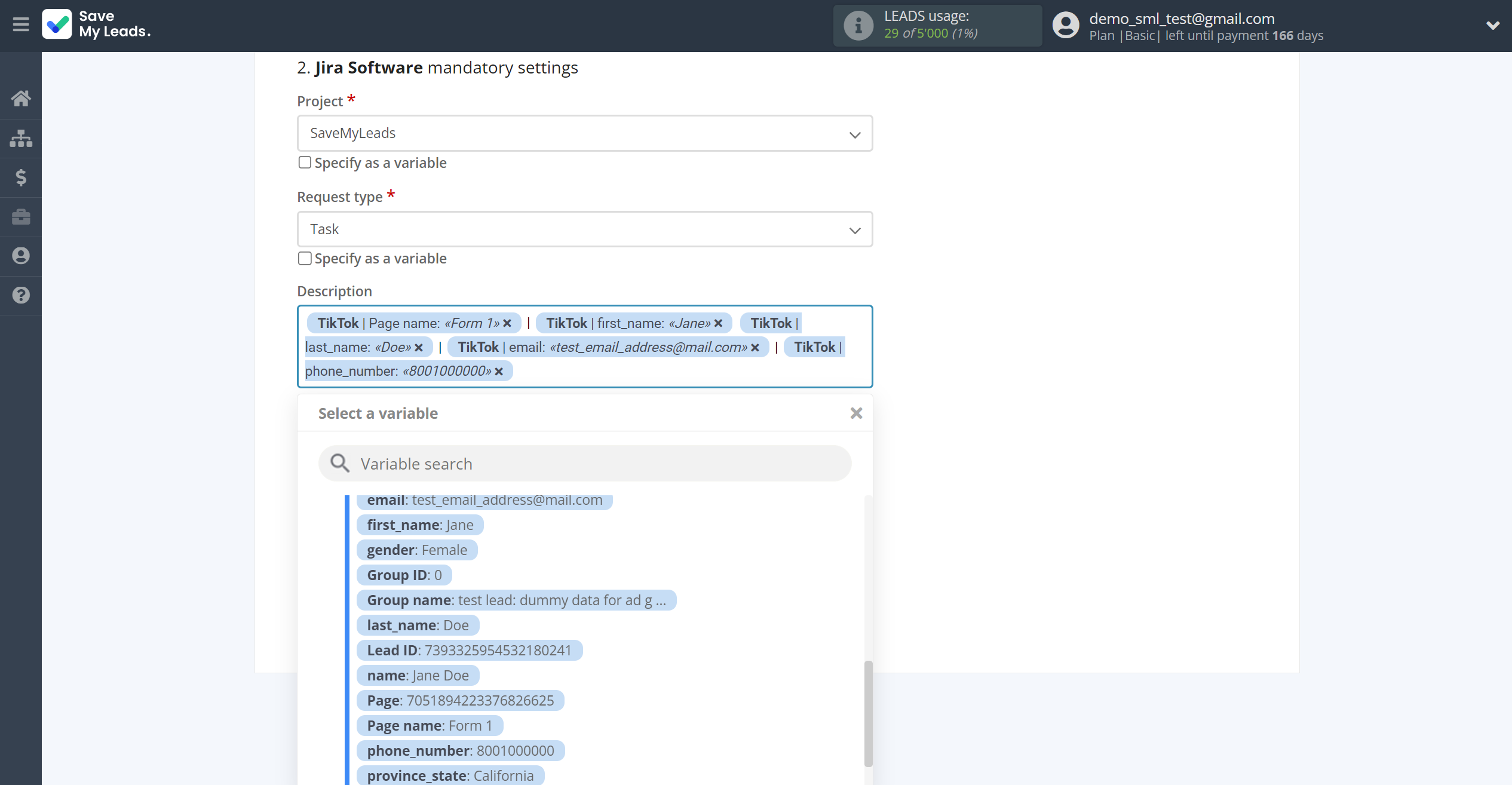 How to Connect TikTok with Jira Software | Assigning fields How to Connect TikTok with Jira Software | Assigning fields