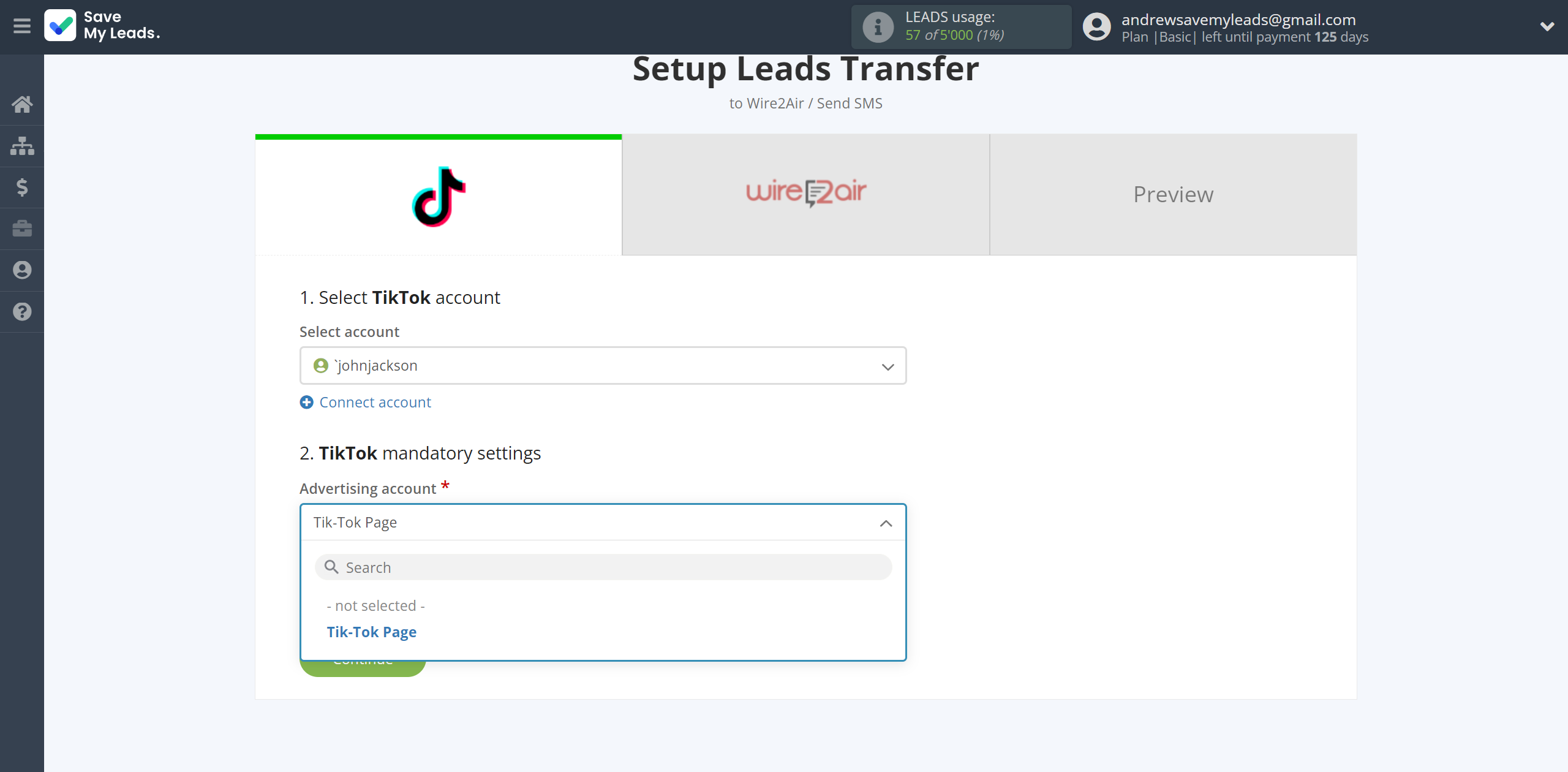 How to Connect TikTok with Wire2Air | Data Source account connection How to Connect TikTok with Wire2Air | Data Source account connection