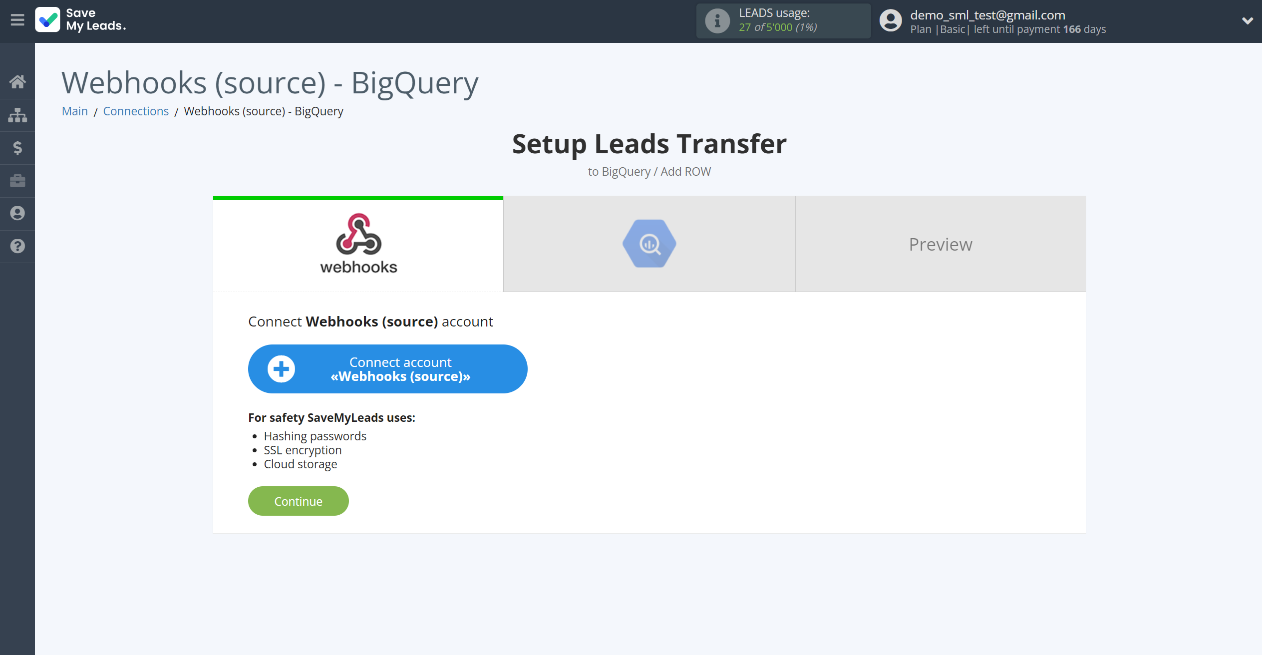 How to Connect Webhooks with BigQuery | Data Source account How to Connect Webhooks with BigQuery | Data Source account
