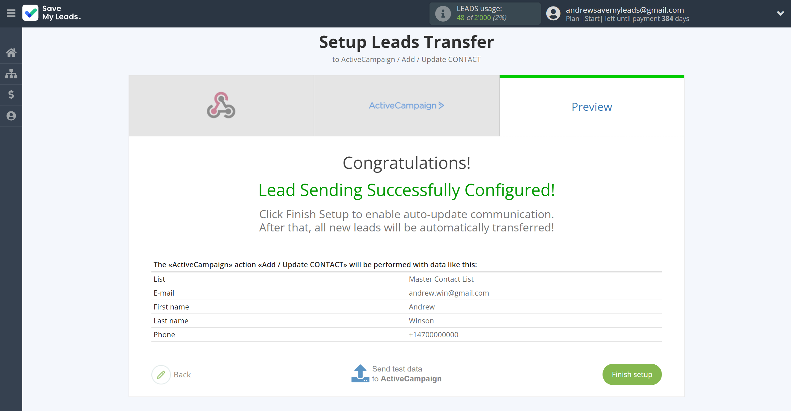 How to Connect Webhooks with ActiveCampaign Create Contacts | Test data How to Connect Webhooks with ActiveCampaign Create Contacts | Test data