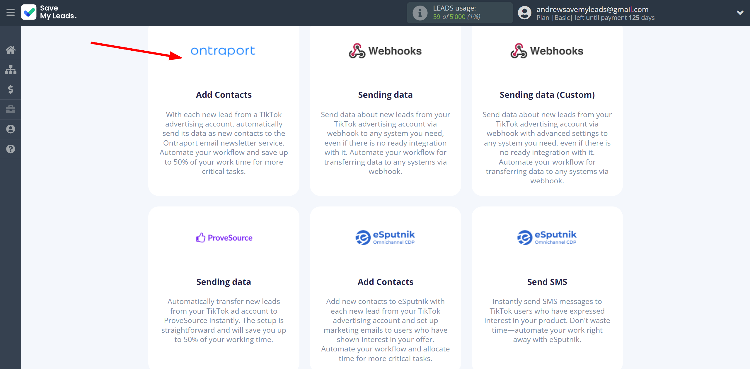 How to Connect TikTok with Ontraport | Data Destination system selection How to Connect TikTok with Ontraport | Data Destination system selection