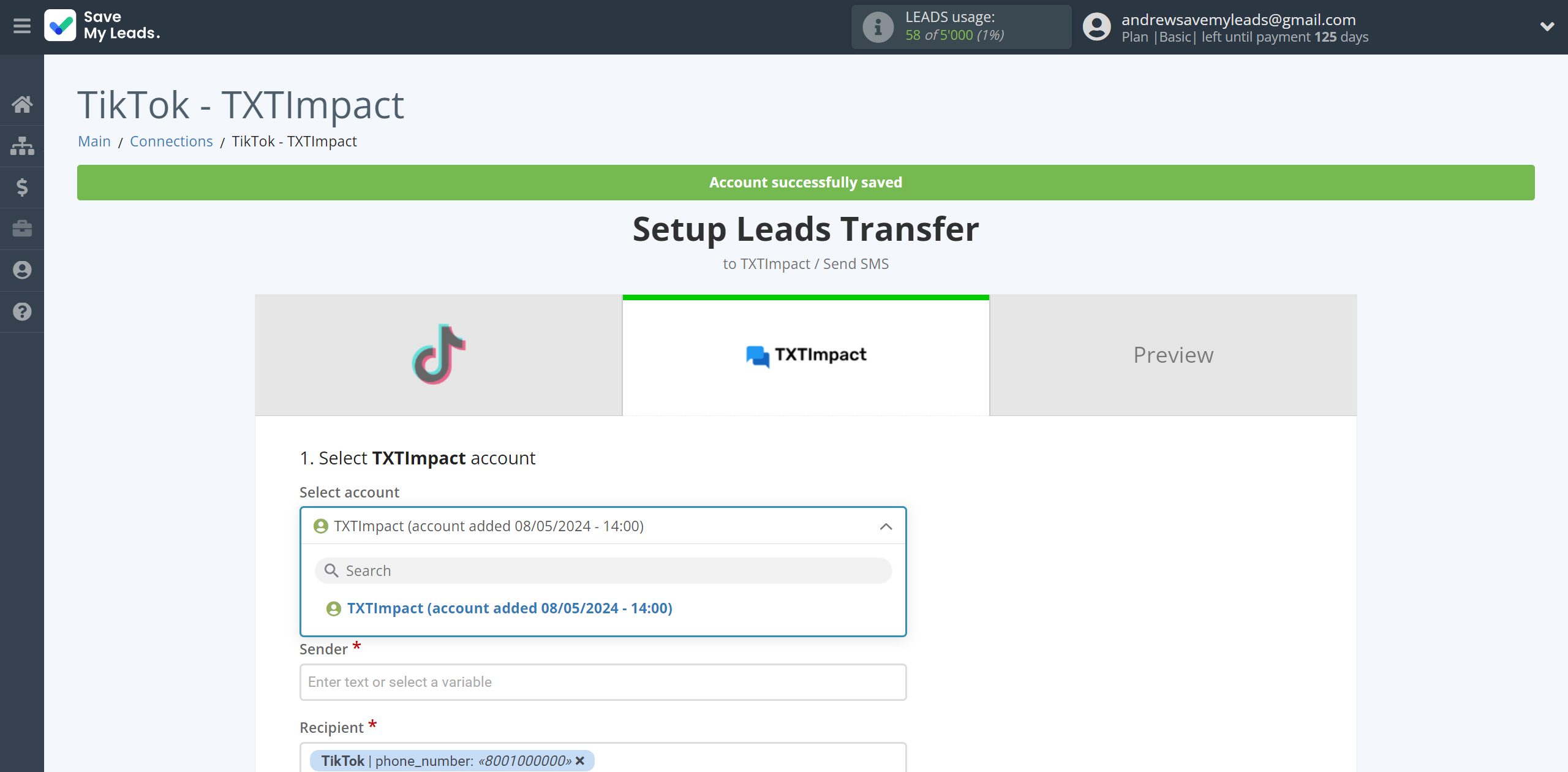 How to Connect TikTok with TXTImpact | Data Destination account selection How to Connect TikTok with TXTImpact | Data Destination account selection