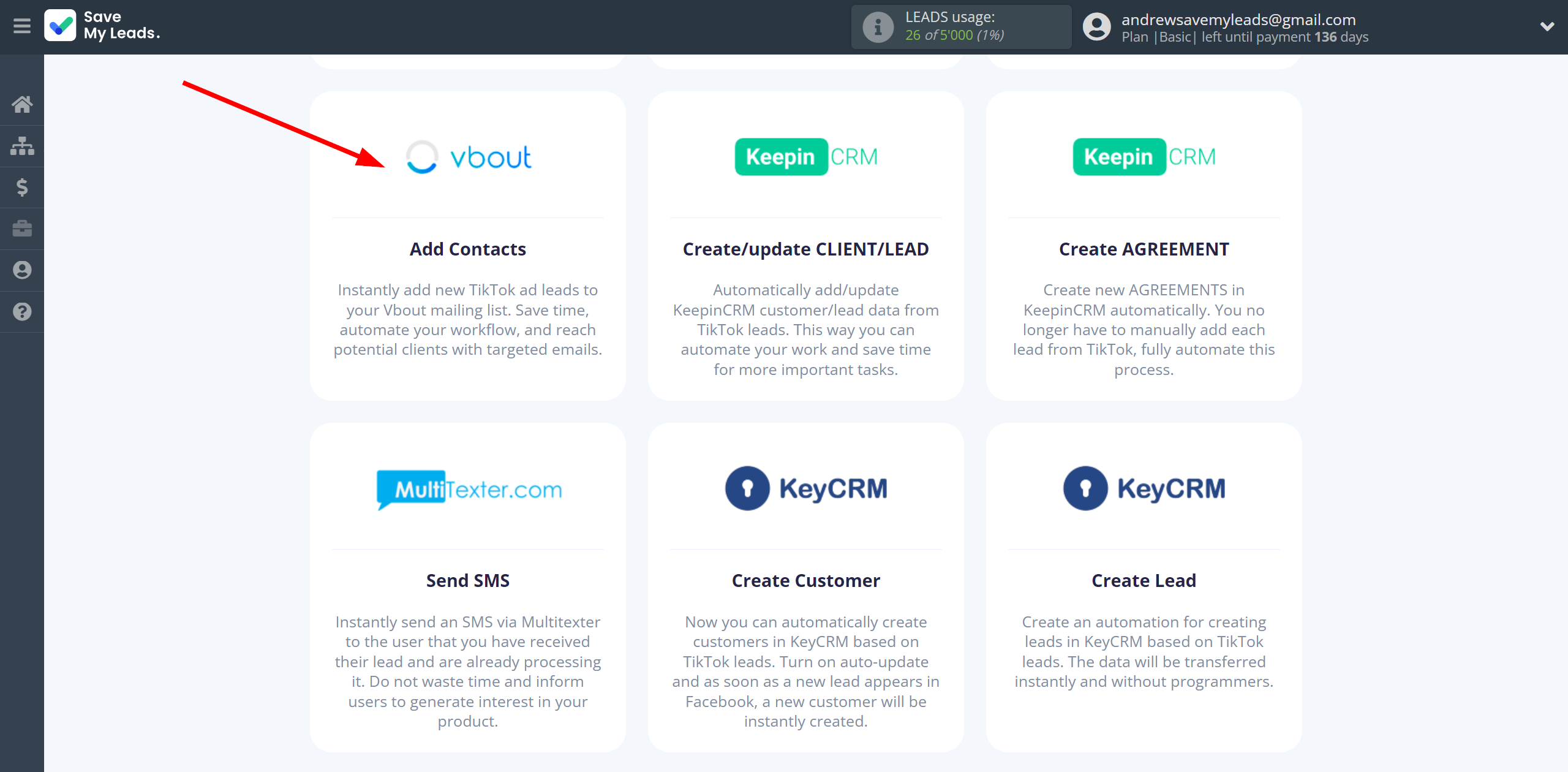 How to Connect TikTok with Vbout Add Contact | Data Destination system selection How to Connect TikTok with Vbout Add Contact | Data Destination system selection