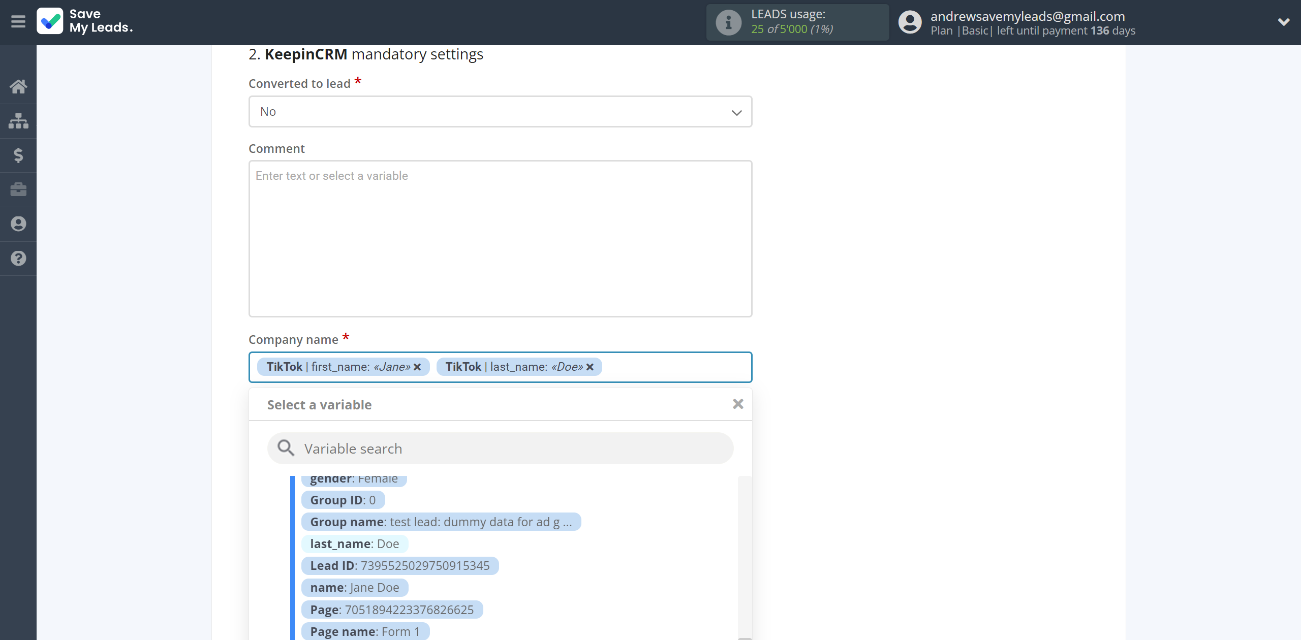 How to Connect TikTok with KeepinCRM Create/update Client/Lead | Assigning fields How to Connect TikTok with KeepinCRM Create/update Client/Lead | Assigning fields