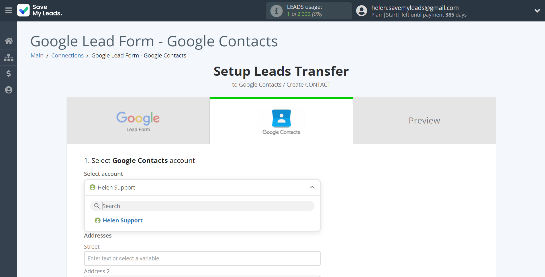 How to Connect Google Lead Form with Google Contacts | Data Destination account selection How to Connect Google Lead Form with Google Contacts | Data Destination account selection