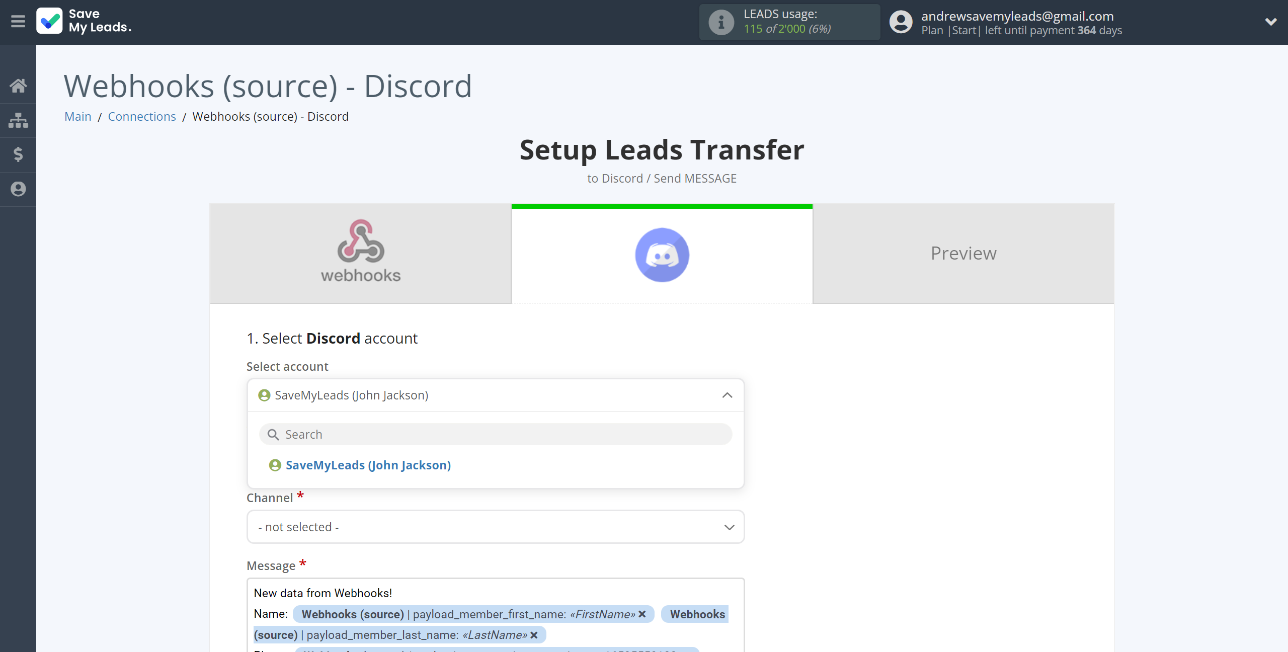How to Connect Webhooks with Discord | Data Destination account selection How to Connect Webhooks with Discord | Data Destination account selection