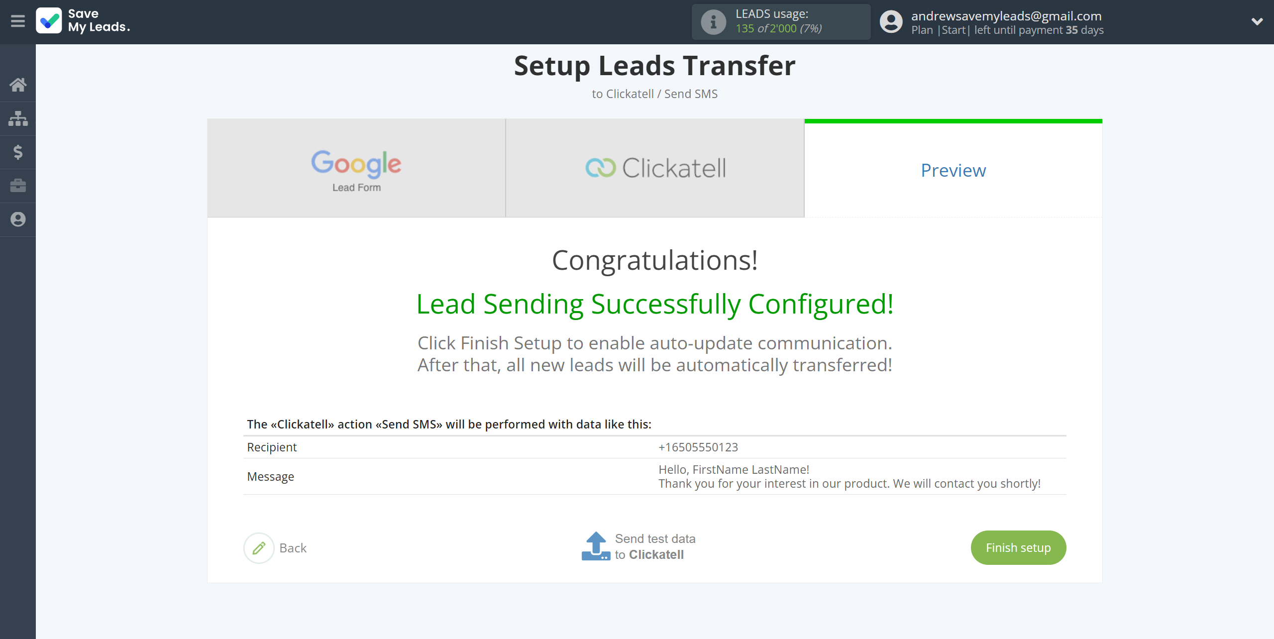 How to Connect Google Lead Form with Clickatell | Test data How to Connect Google Lead Form with Clickatell | Test data