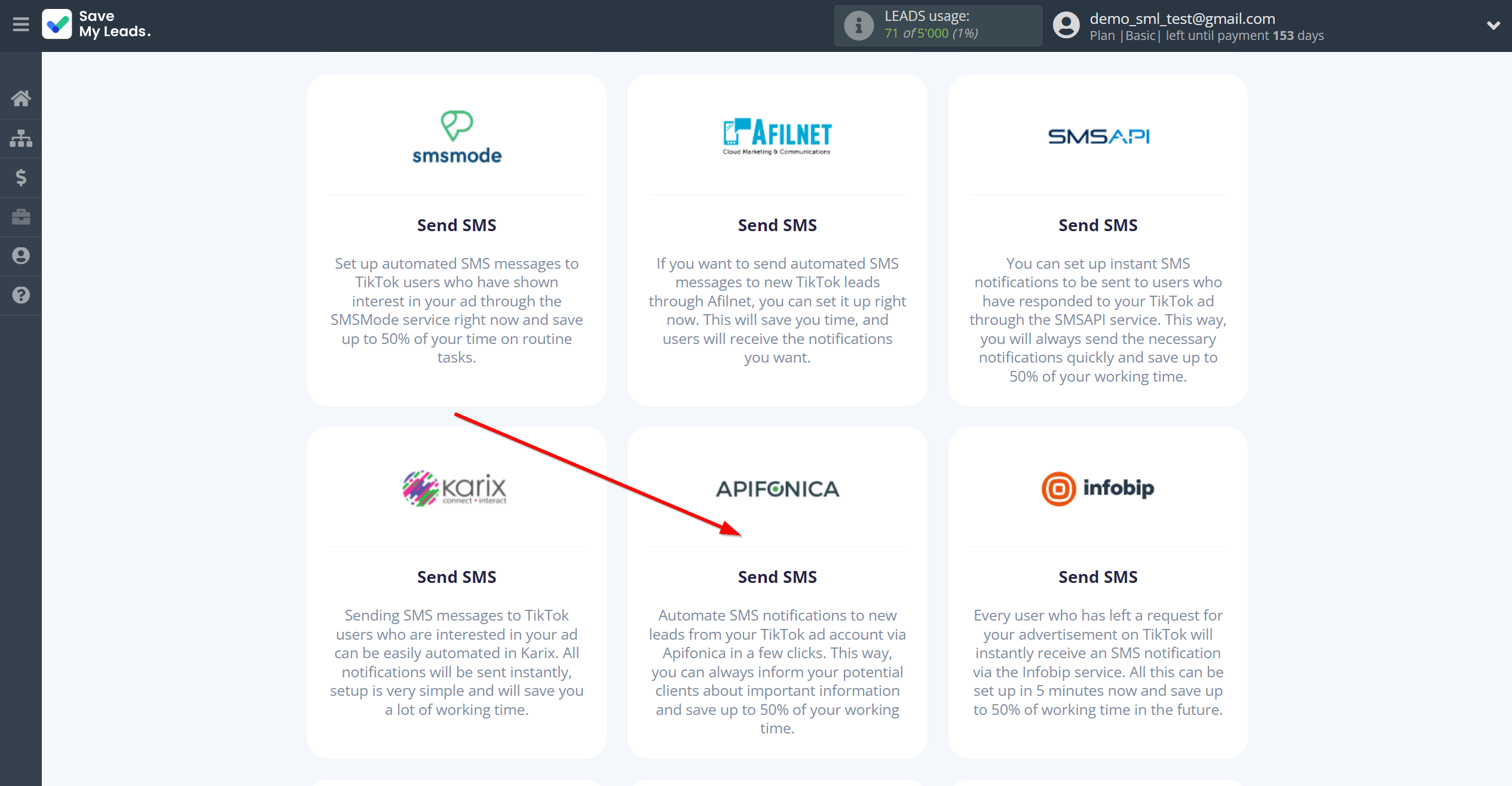How to Connect TikTok with Apifonica | Data Destination system selection How to Connect TikTok with Apifonica | Data Destination system selection