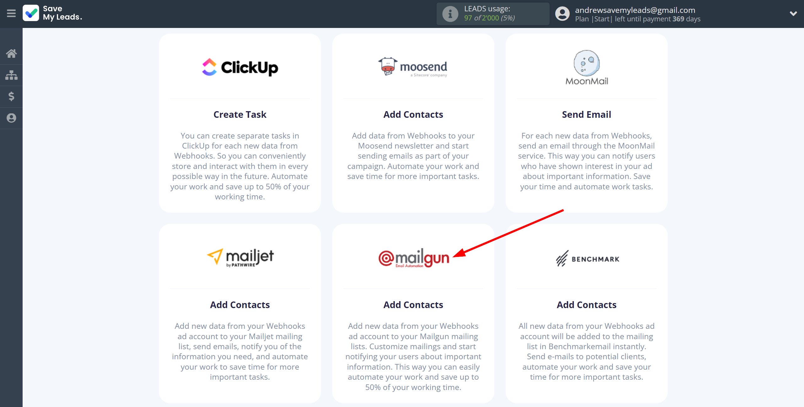 How to Connect Webhooks with Mailgun | Data Destination system selection How to Connect Webhooks with Mailgun | Data Destination system selection