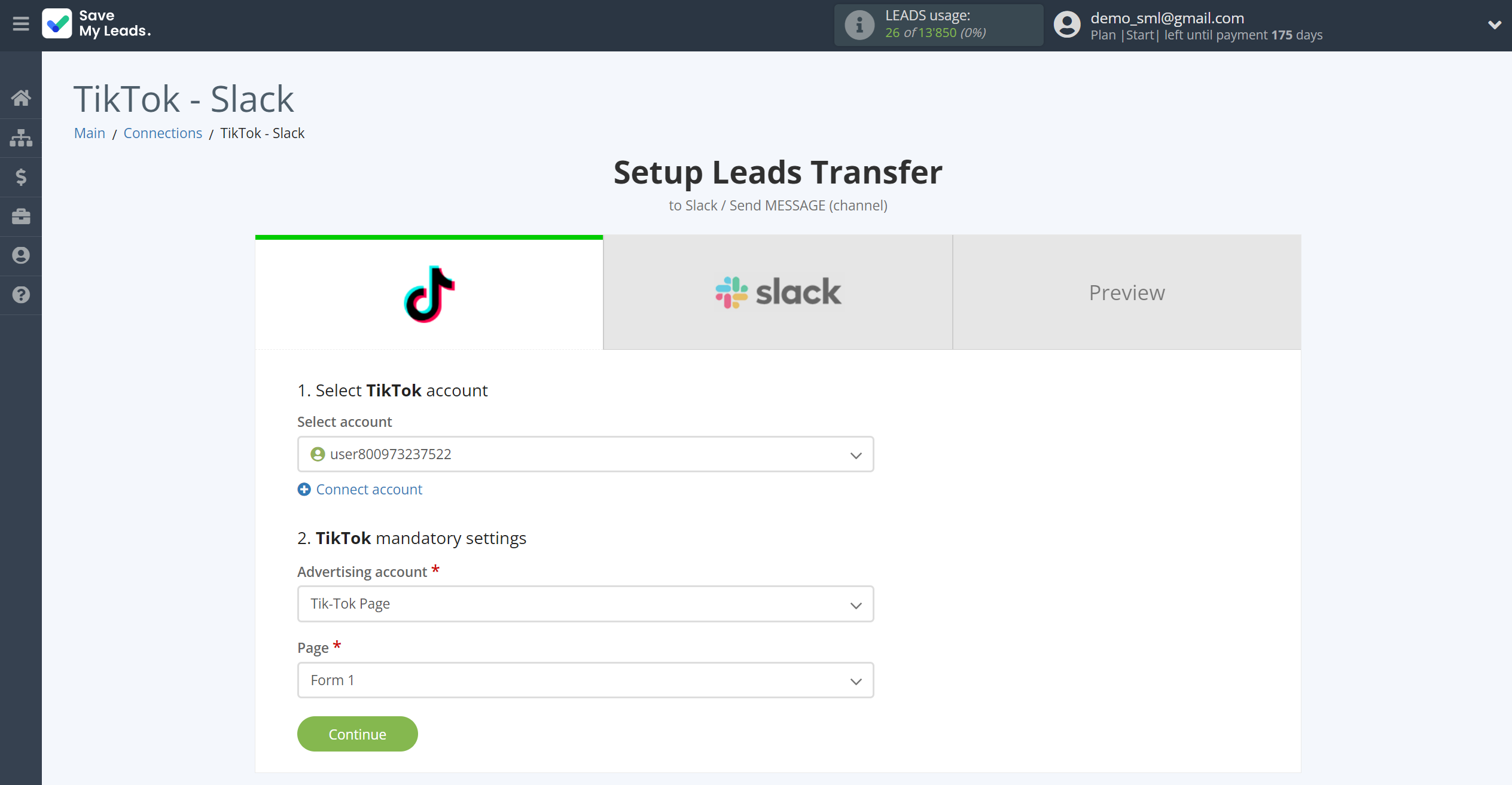 How to Connect TikTok with Slack Channel Notification | Data Source account connection How to Connect TikTok with Slack Channel Notification | Data Source account connection
