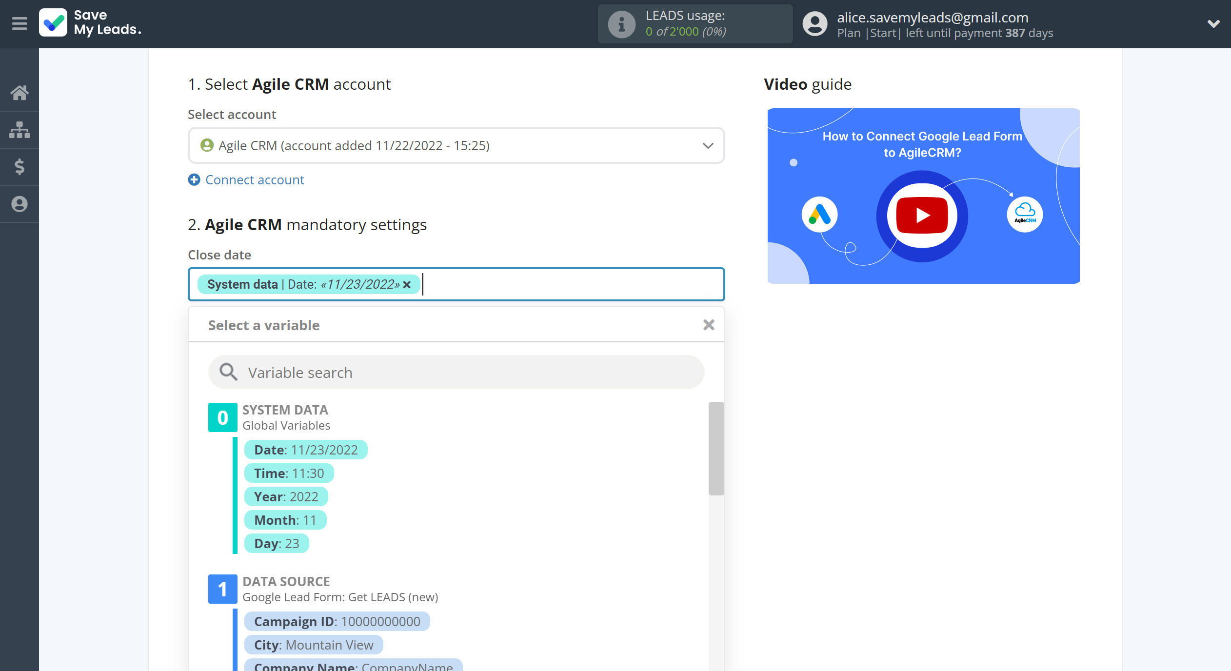 How to Connect Google Lead Form with AgileCRM Create Deal | Assigning fields How to Connect Google Lead Form with AgileCRM Create Deal | Assigning fields