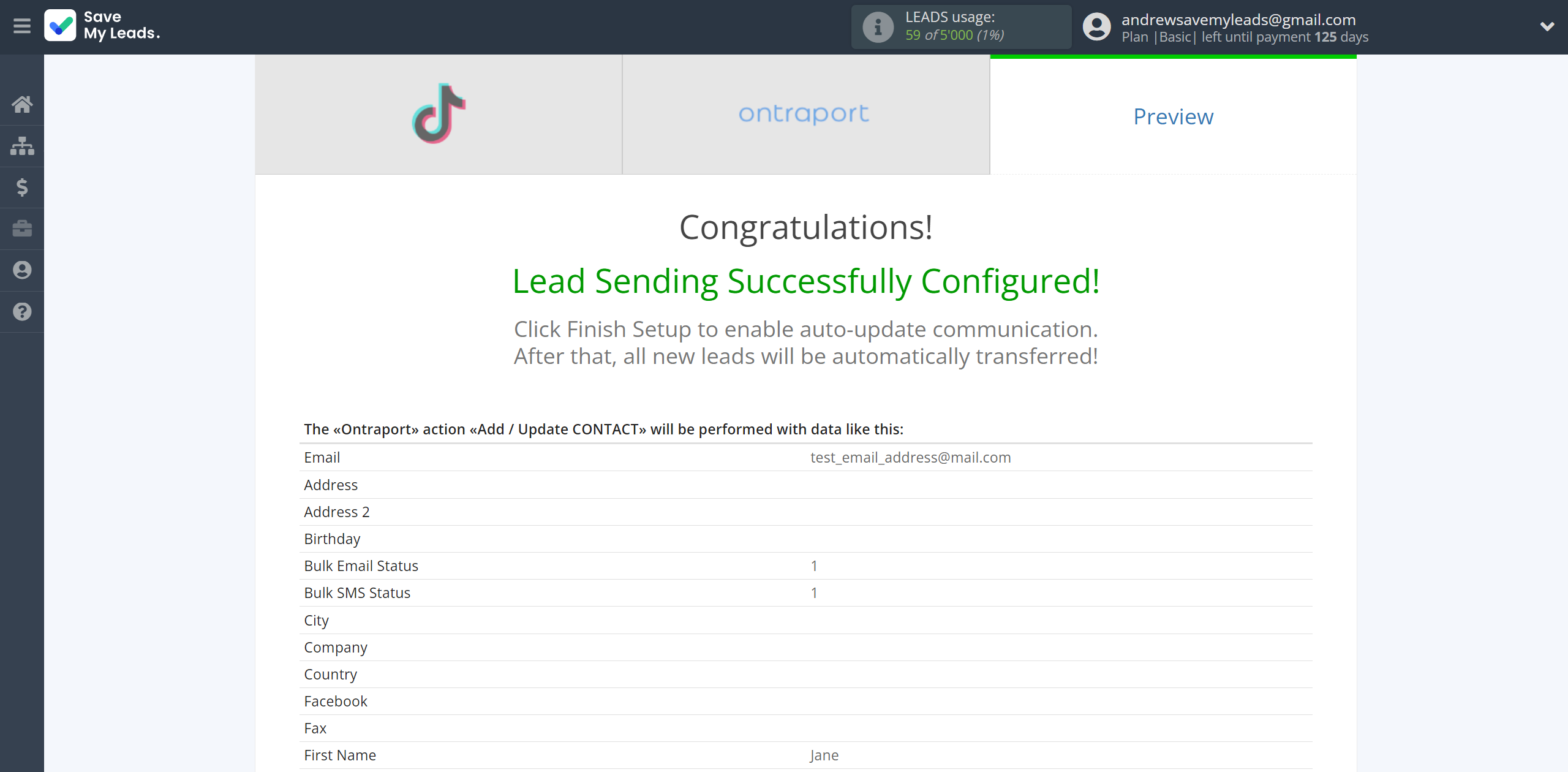 How to Connect TikTok with Ontraport | Test data How to Connect TikTok with Ontraport | Test data