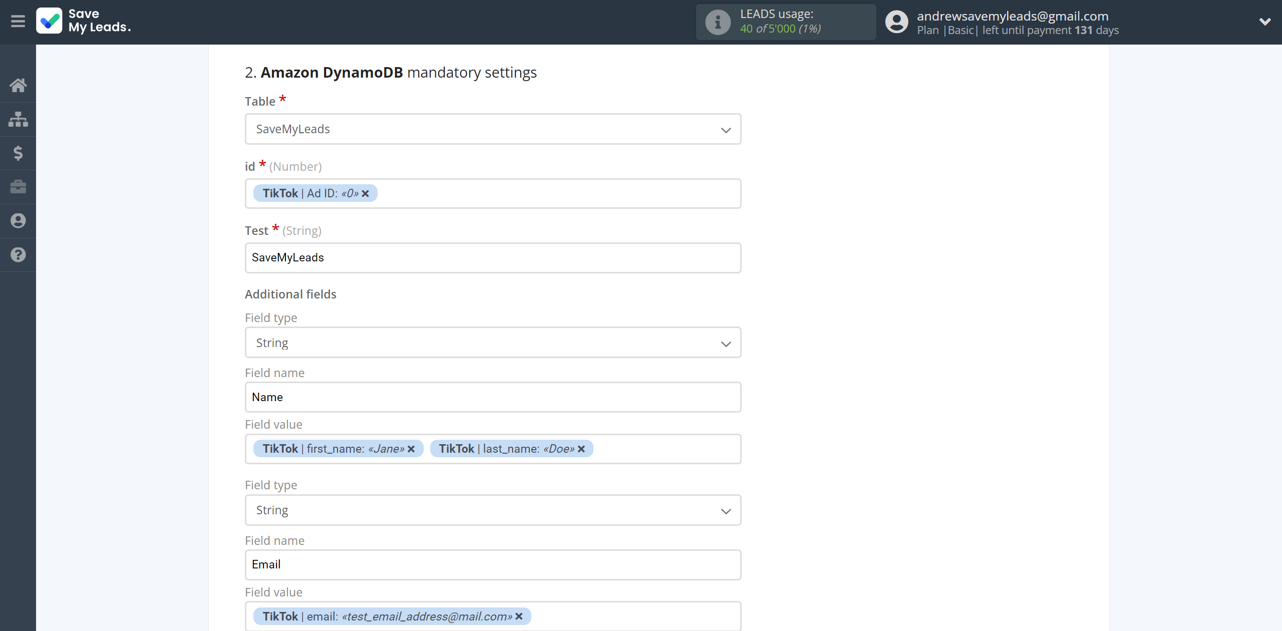 How to Connect TikTok with Amazon DynamoDB | Assigning fields How to Connect TikTok with Amazon DynamoDB | Assigning fields