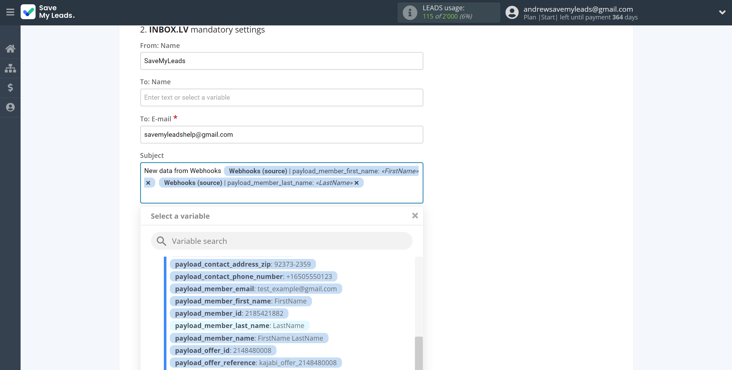How to Connect Webhooks with INBOX.LV | Assigning fields How to Connect Webhooks with INBOX.LV | Assigning fields