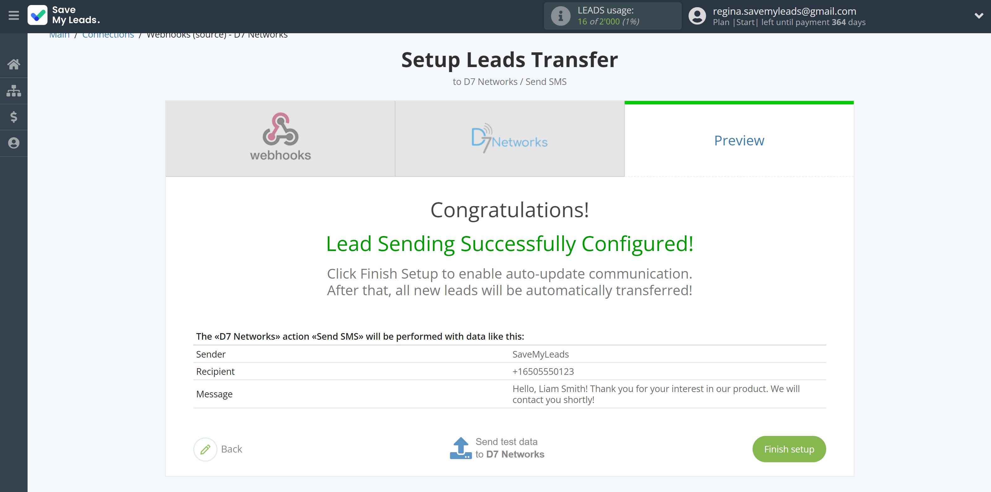 How to Connect Webhooks with D7 Networks | Test data How to Connect Webhooks with D7 Networks | Test data