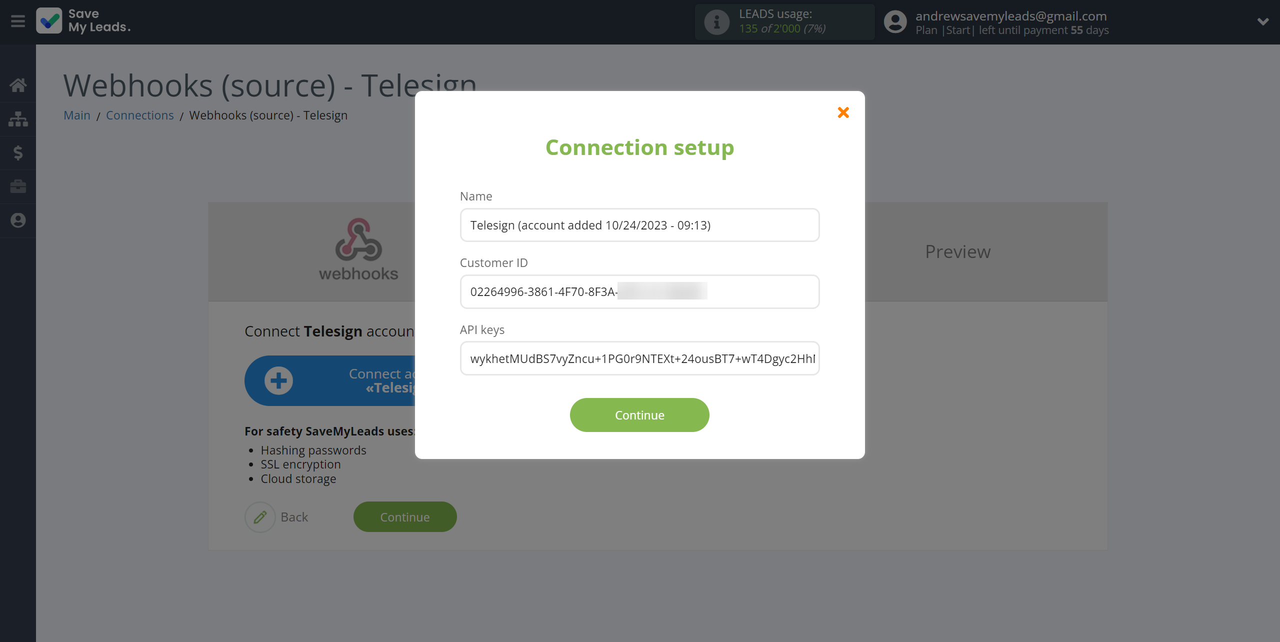 How to Connect Webhooks with Telesign | Data Destination account connection How to Connect Webhooks with Telesign | Data Destination account connection