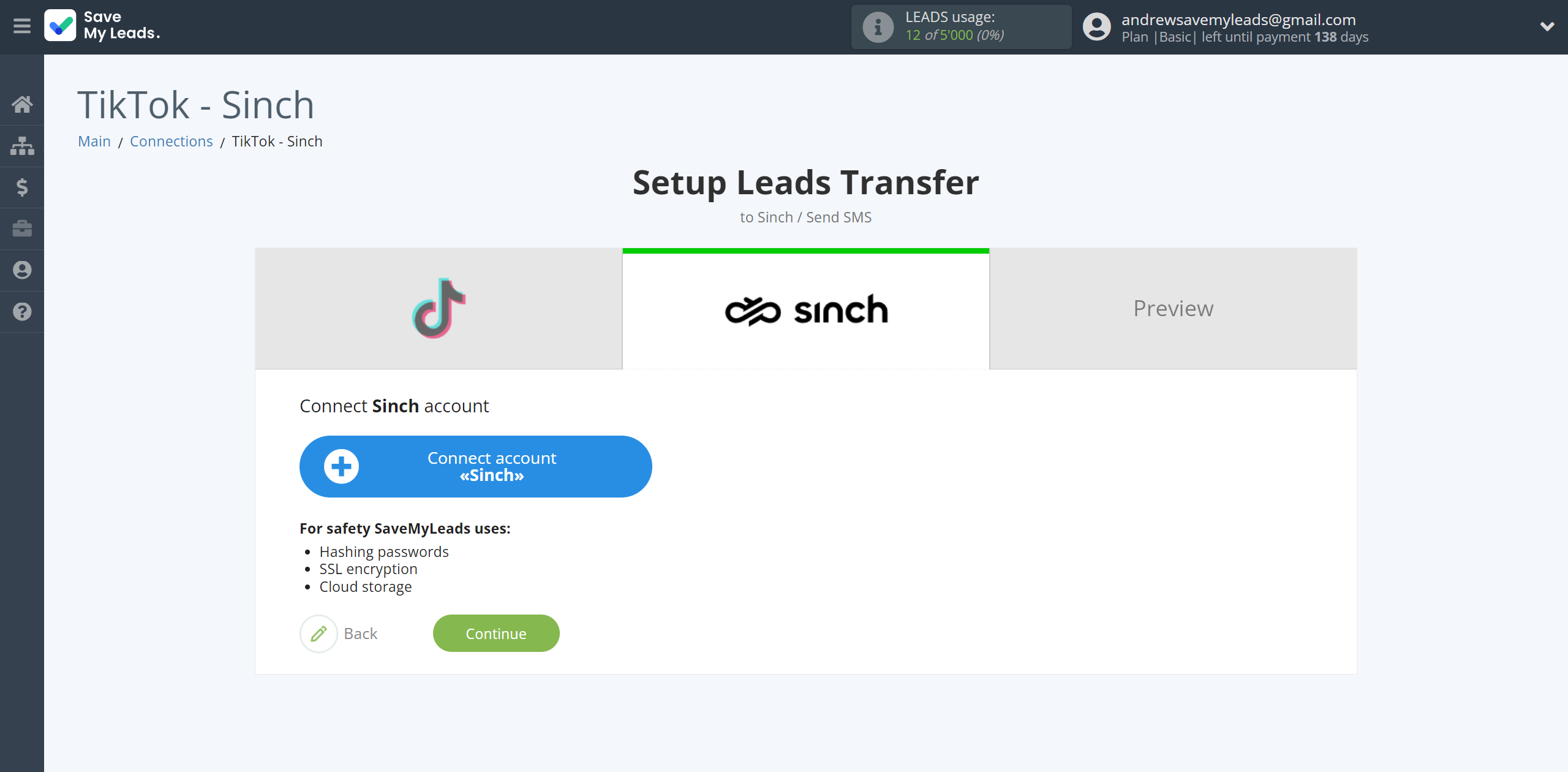 How to Connect TikTok with Sinch | Data Destination account connection How to Connect TikTok with Sinch | Data Destination account connection